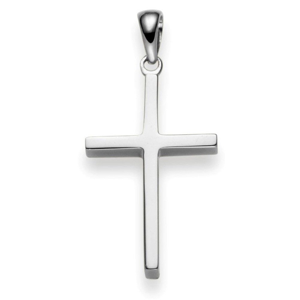 Kettenanhänger Anhänger Kreuz 30x14,5mm aus 585 Weißgold