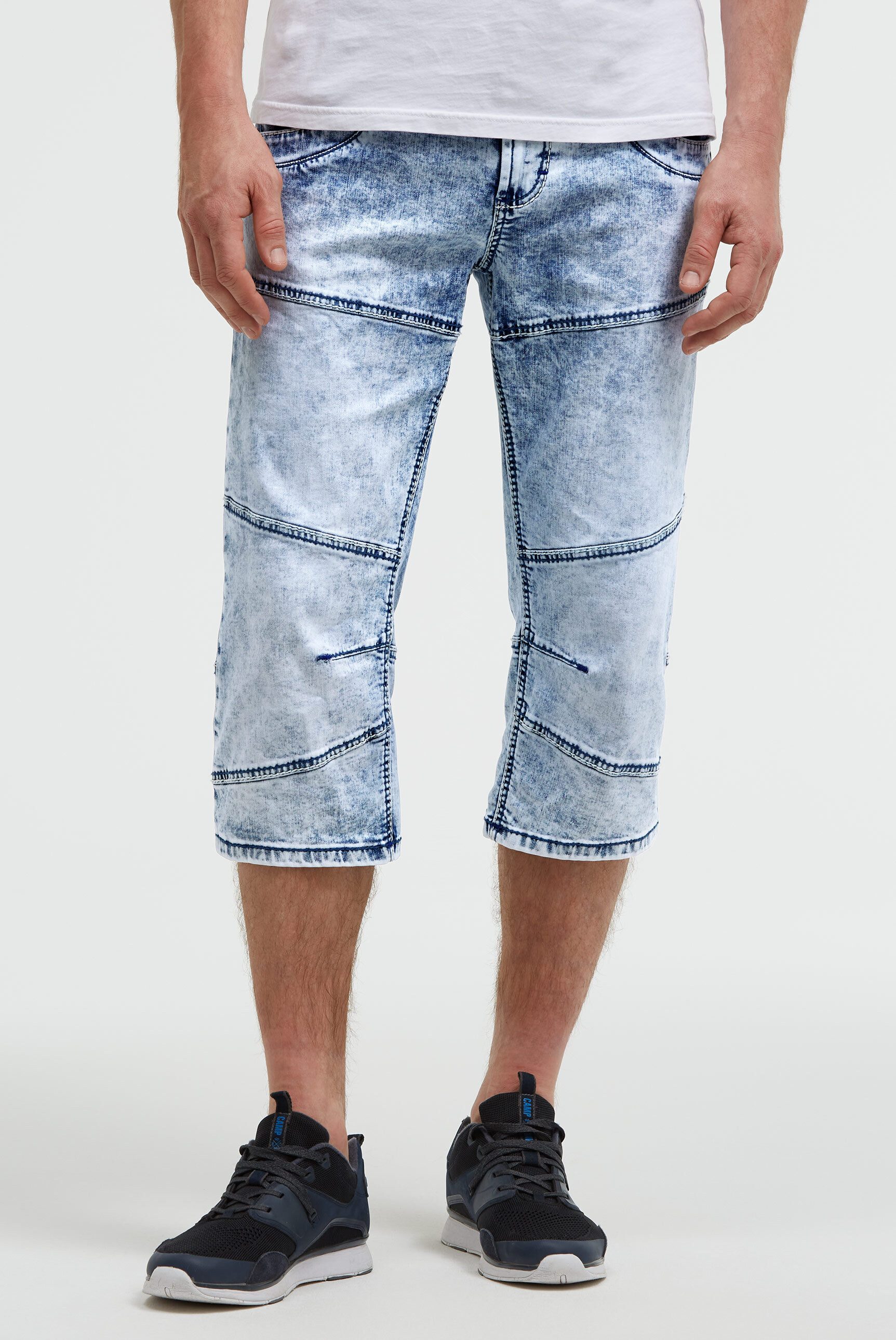 CAMP DAVID Jeansshorts mit Teilungsnähten