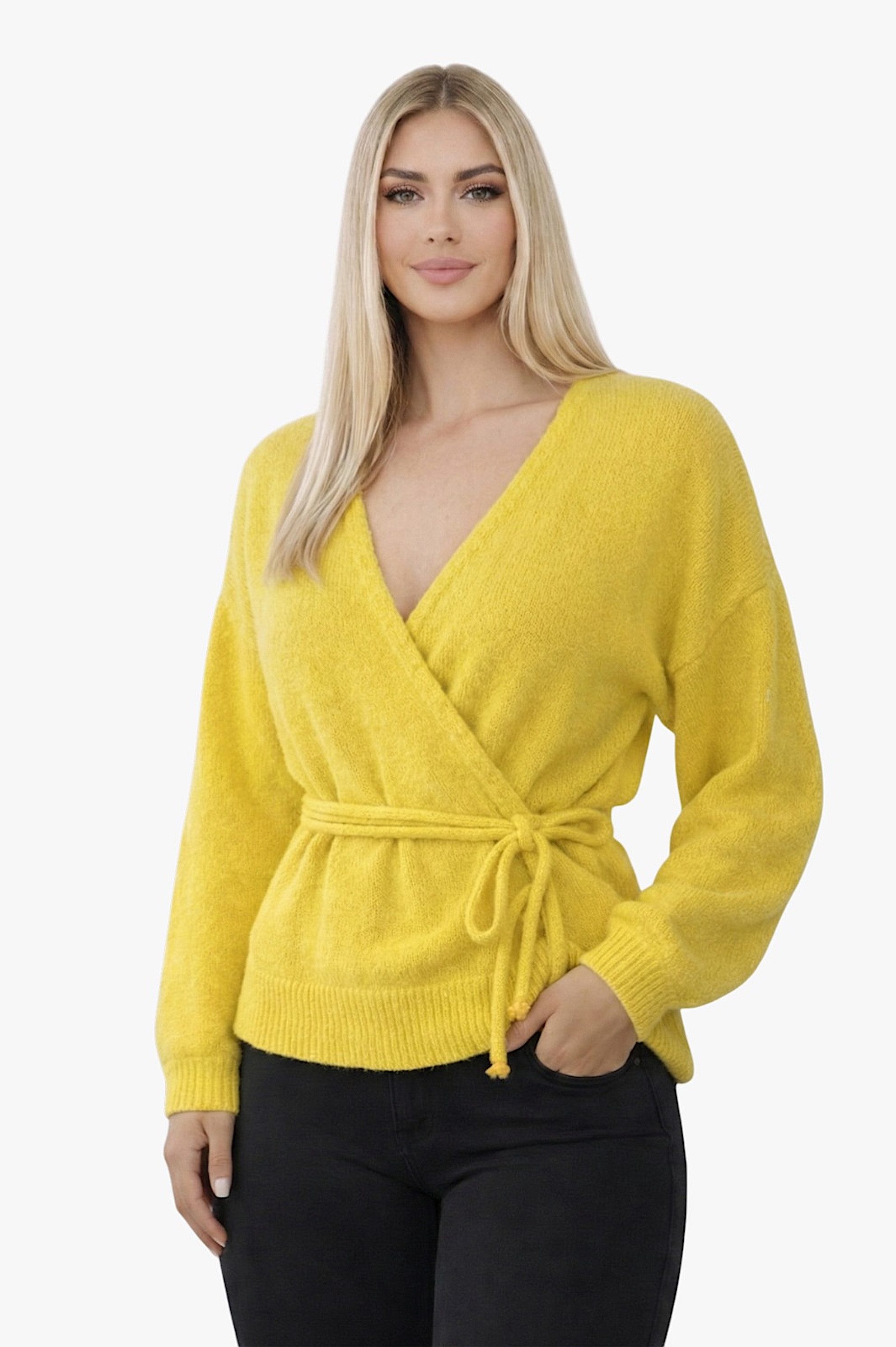 Cardigan Worldclassca Damen Wickelcardigan Cardigan Wickelstrickjacke Pullover