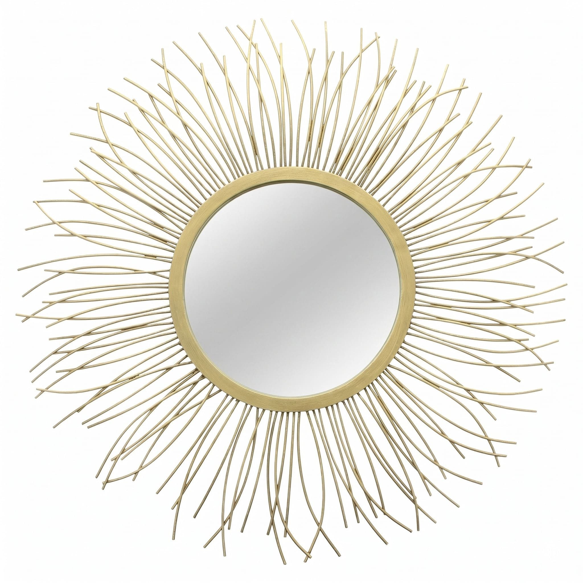 Dekoleidenschaft Wandspiegel "Sonne" aus Metall, gold, Ø 50 cm, Spiegel, Dekospiegel, Flurspiegel, Wanddeko, Wandschmuck