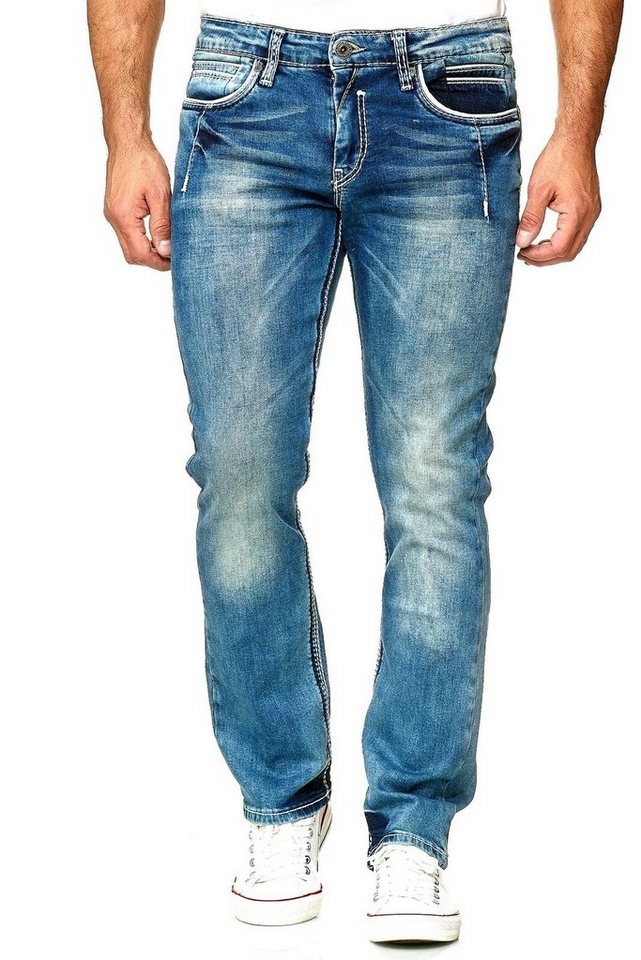 Rusty Neal Regular-fit-Jeans im angesagten Used-Look