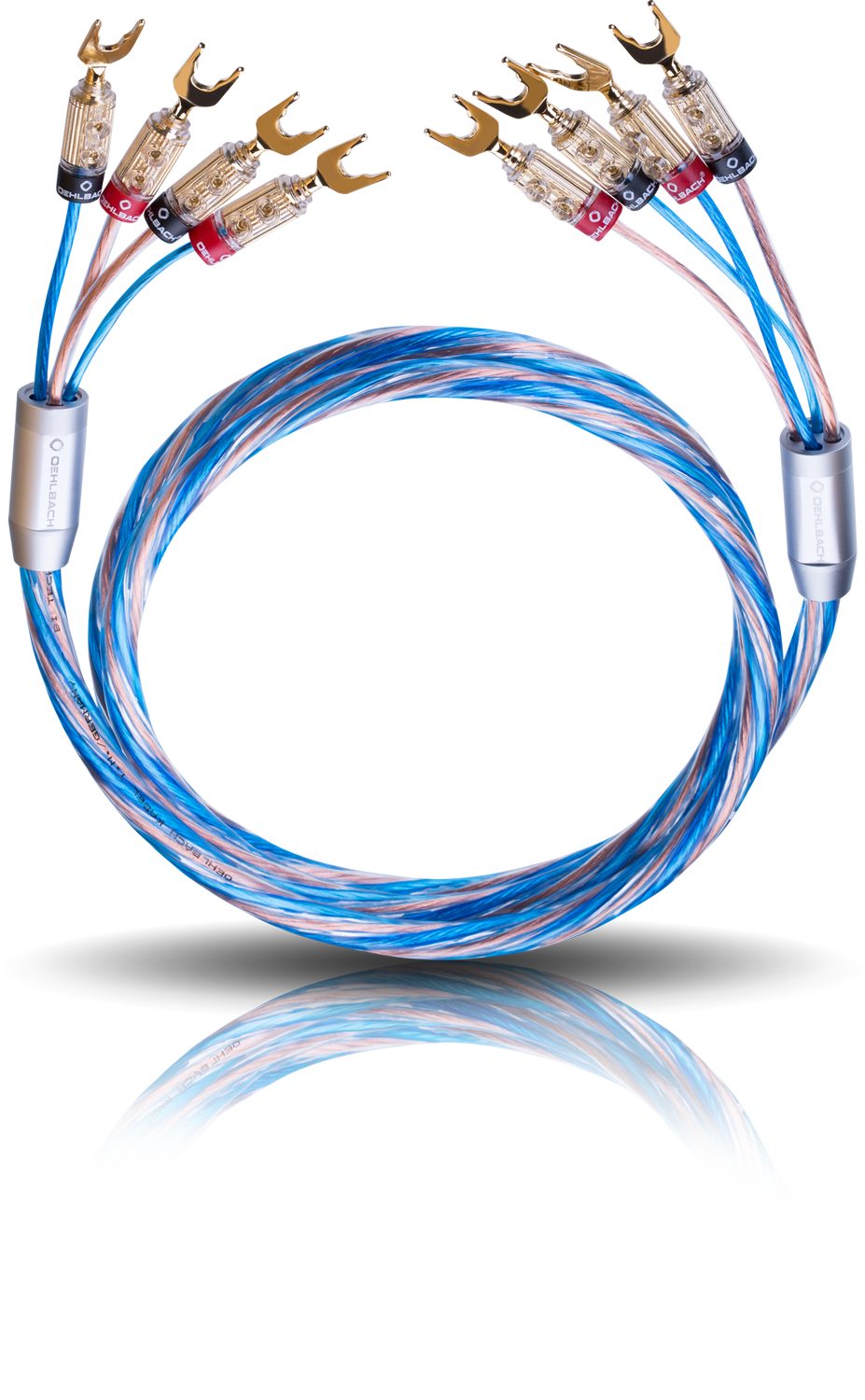Oehlbach Bi-Tech 4.4 L Exellentes Lautsprecherkabel-Set Bi-Amping Audio-Kabel, 4 x Kabelschuh, 4 x Kabelschuh (400 cm), Hochwertiges Kupfer, Flexibel