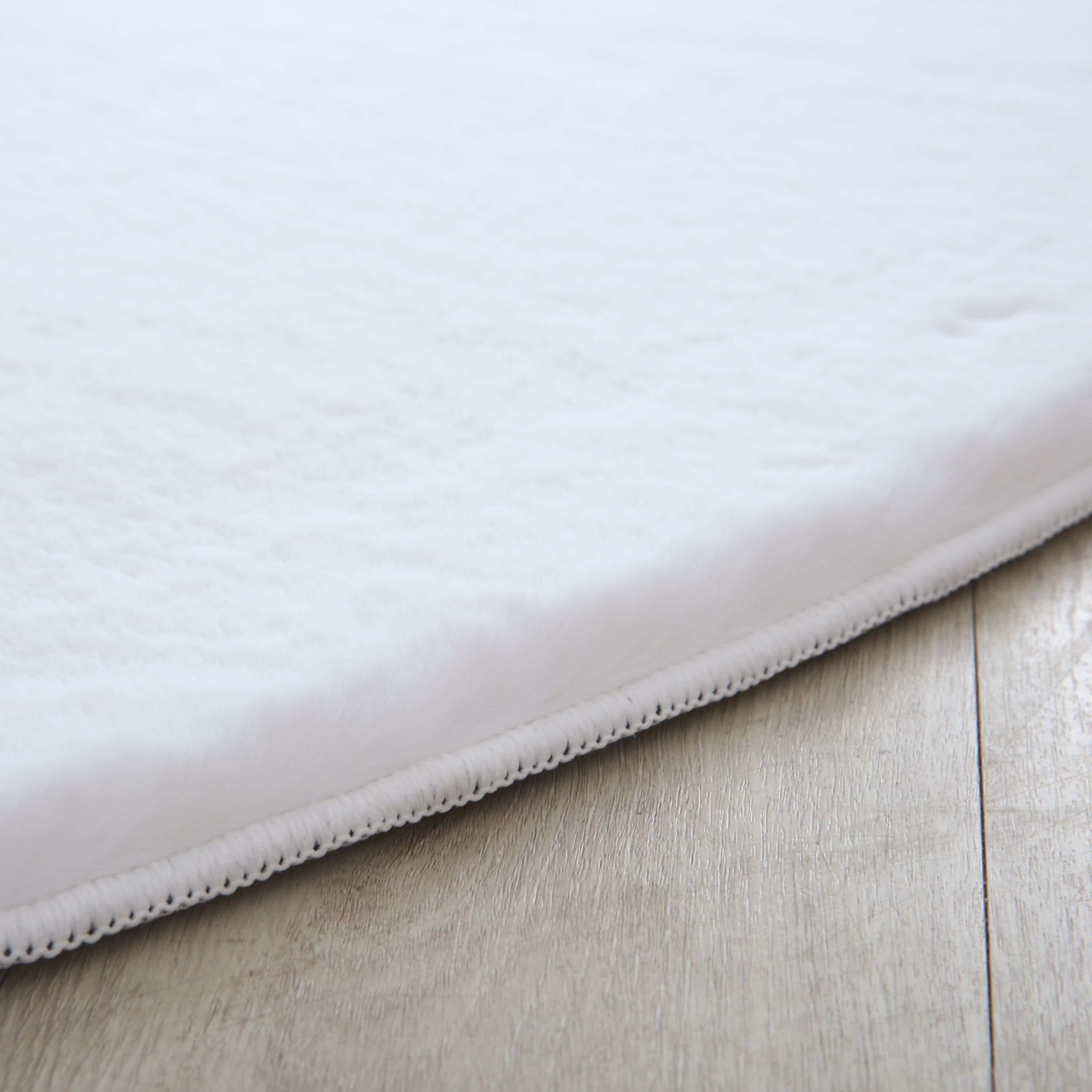 Teppich Unicolor - Einfarbig, mm, 20 Teppium, Weiß Höhe: Teppich Rund, Wohnzimmer