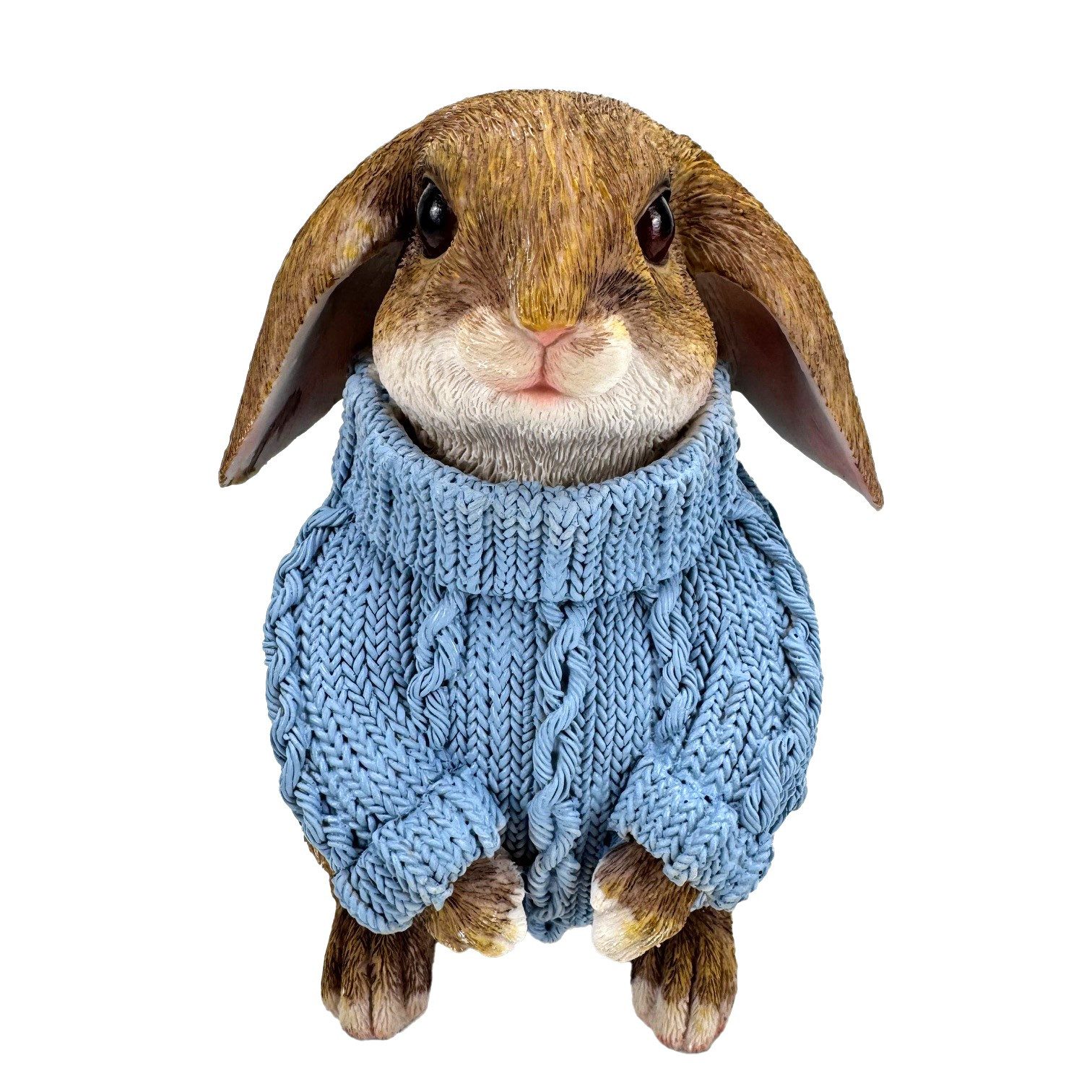 Online-Fuchs Gartenfigur süßer Hase mit blauen Pulli für außen - Deko Figur günstig online kaufen