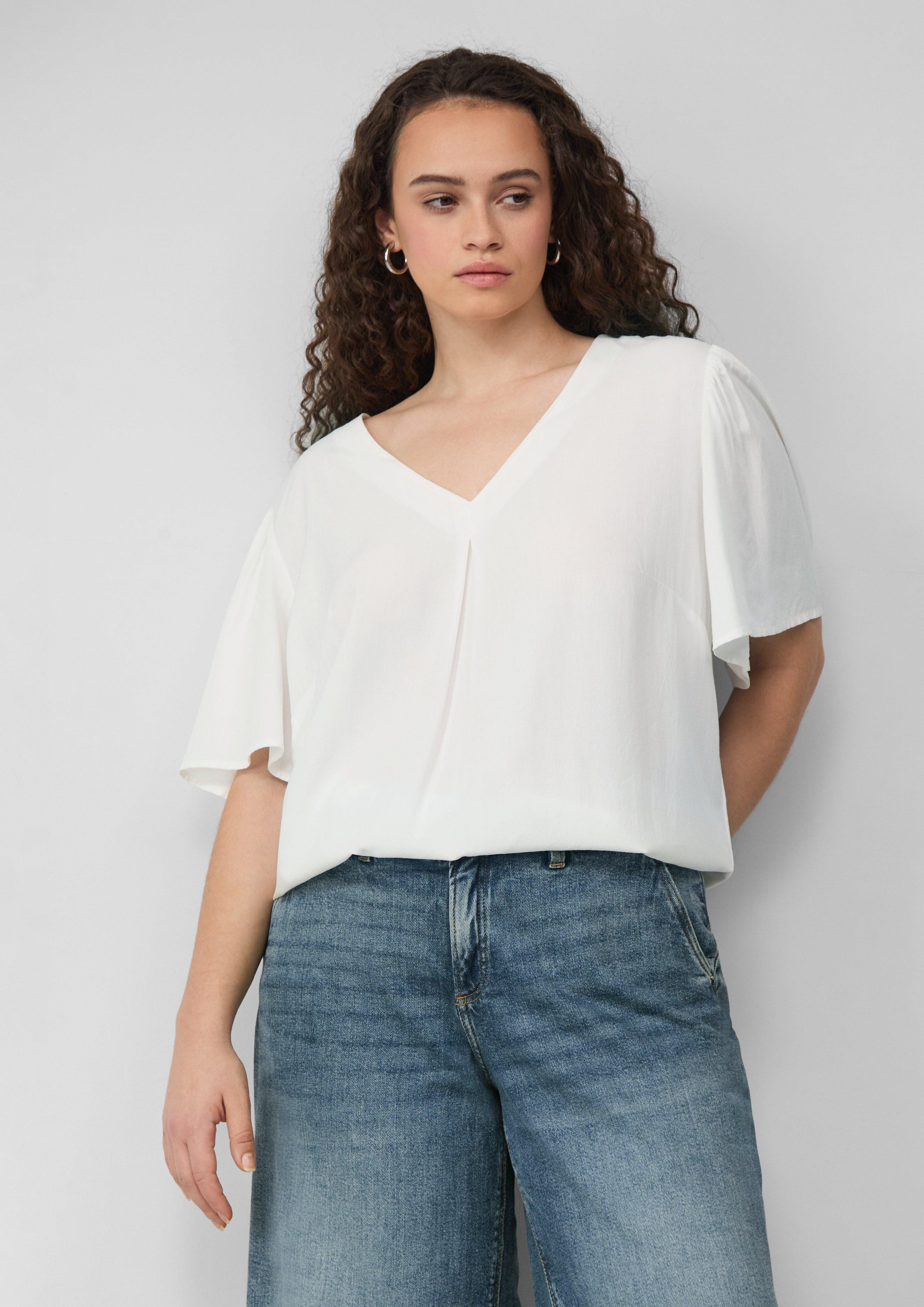 Langarmbluse Bluse mit Puffärmeln