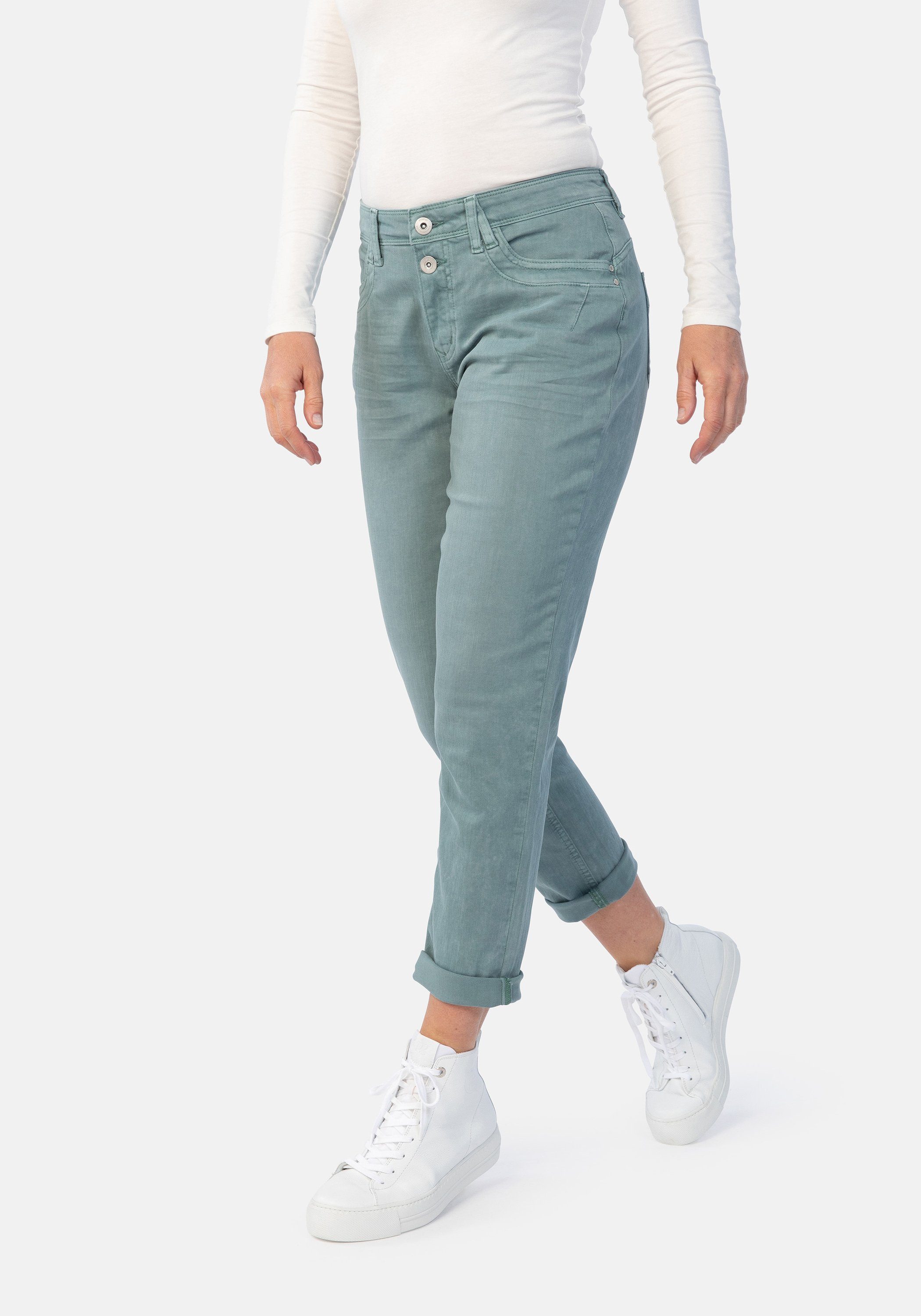 Colour Fit STOOKER Denim WOMEN Boyfriend Davos Boyfriend-Jeans frost wash green