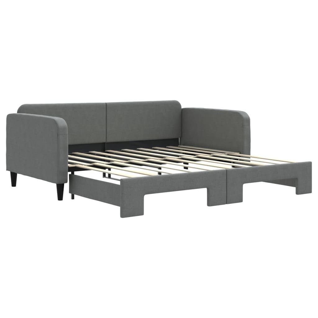 vidaXL Bett Tagesbett Ausziehbar Dunkelgrau 90x190 günstig online kaufen