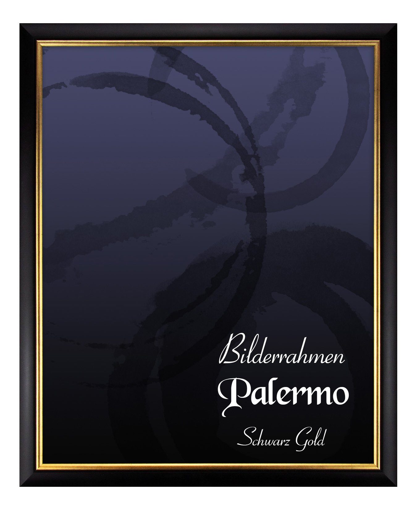 BIRAPA Einzelrahmen Bilderrahmen Palermo, (1 Stück), 42x59,4 cm (DIN A2), Schwarz Gold, Holz