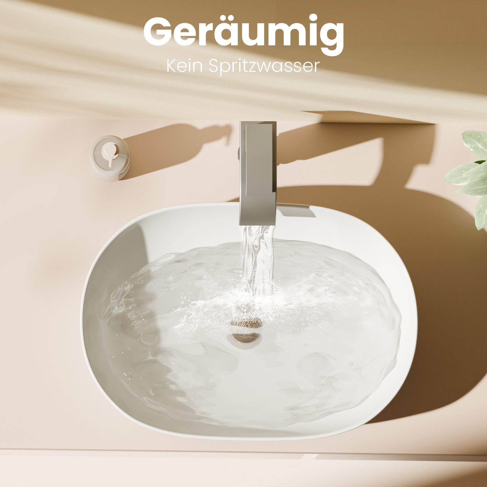 EMKE Aufsatzwaschbecken Waschbecken Oval Weiß mit günstig online kaufen