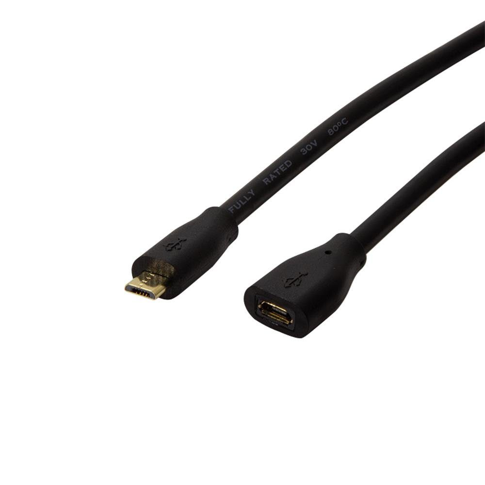 LogiLink Micro-USB/M zu Micro-USB/F Verlängerungskabel, (150 cm), Übertragungsrate bis 480 Mbit/s, USB 2.0