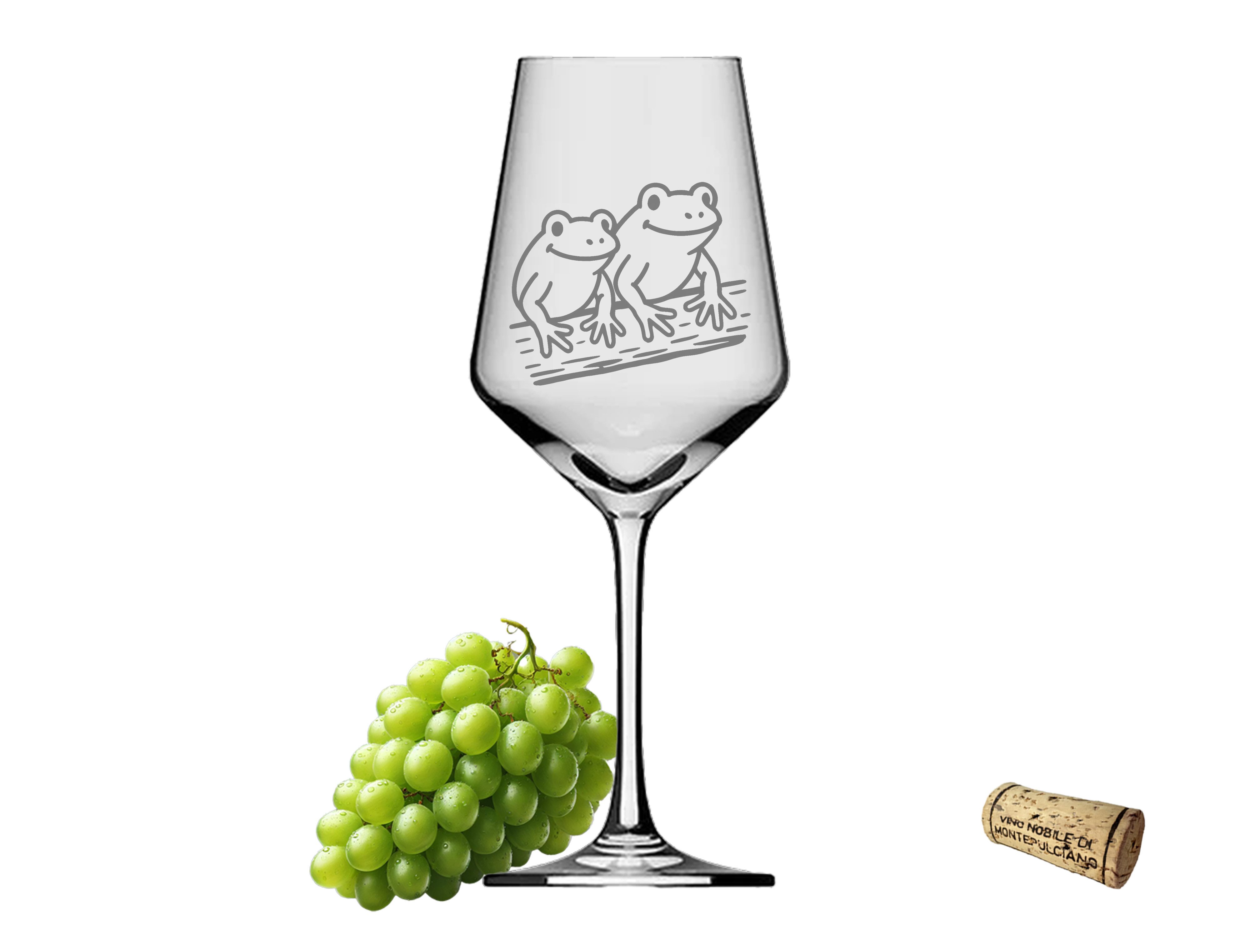 eXODA Weinglas Frösche im Teich - 350ml absolut spülmaschinenfest, 1-tlg., Glas, Atemberaubende Darstellung