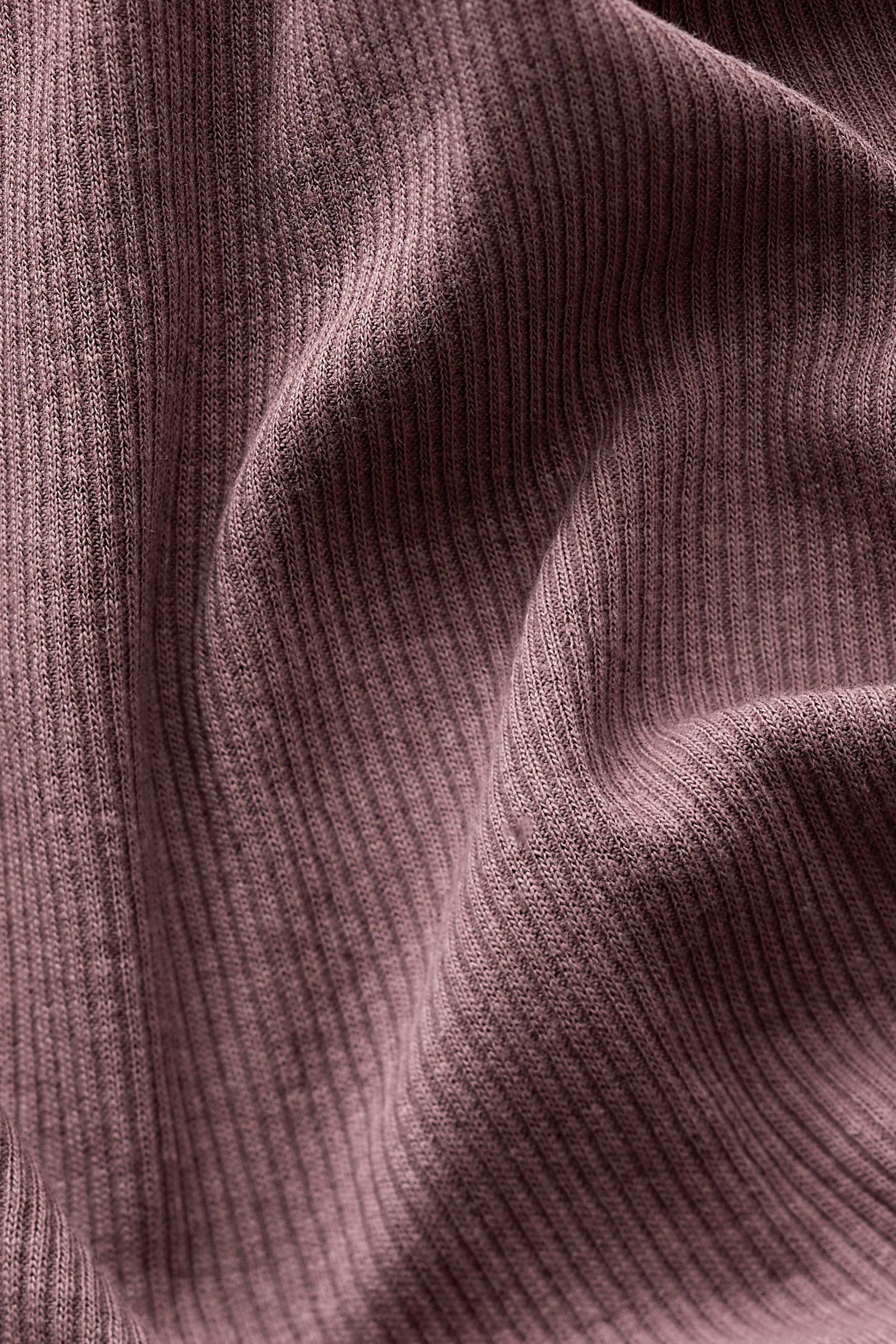 Pink/Brown Rose Langarmshirt geripptes Asymmetrischer Langarmoberteil Next (1-tlg)