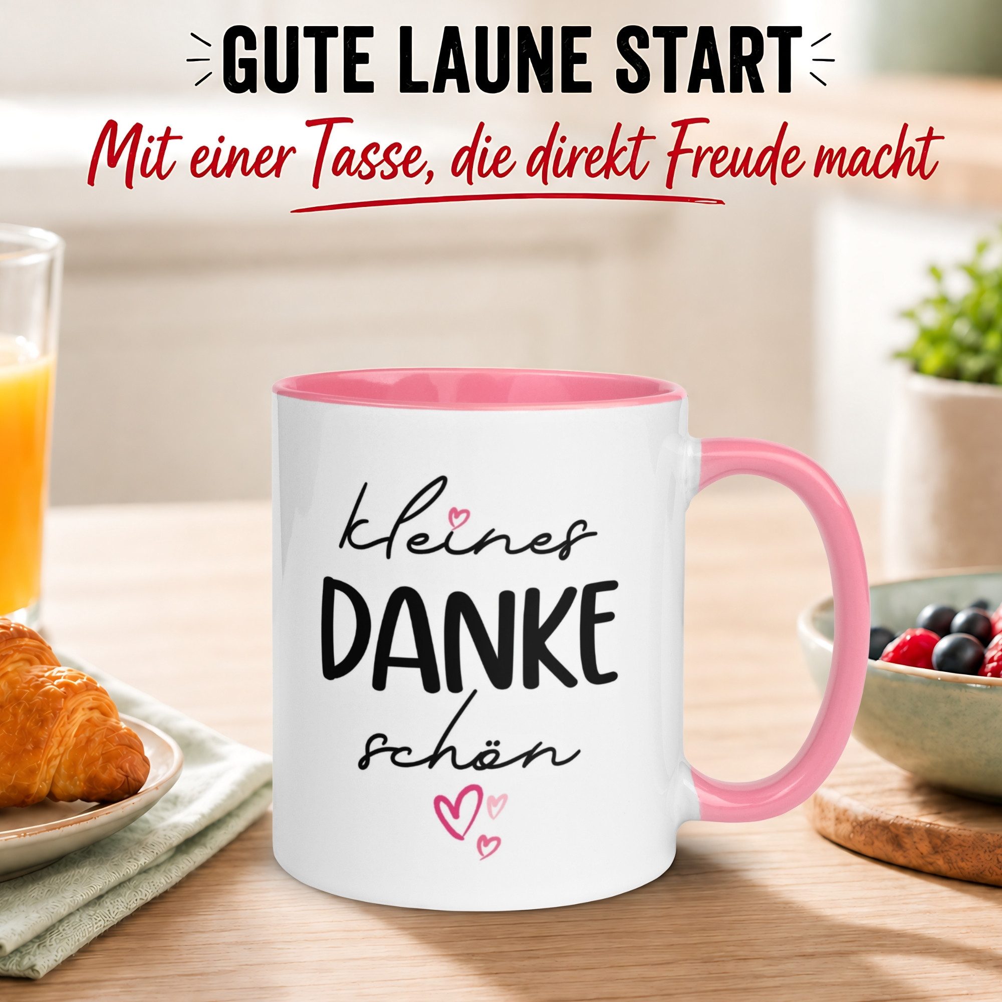 Momentals Tasse Danke – „Kleines Dankeschön“ – Dankeschön Geschenk Kollegin Lehrerin, Gratis Versand · Links-&Rechtshänder · Spülmaschinenfest