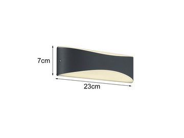 meineWunschleuchte LED Außen-Wandleuchte, LED fest integriert, Warmweiß, 2er-Set Fassaden-Beleuchtung Up Down für Hauswand, Anthrazit B: 23cm