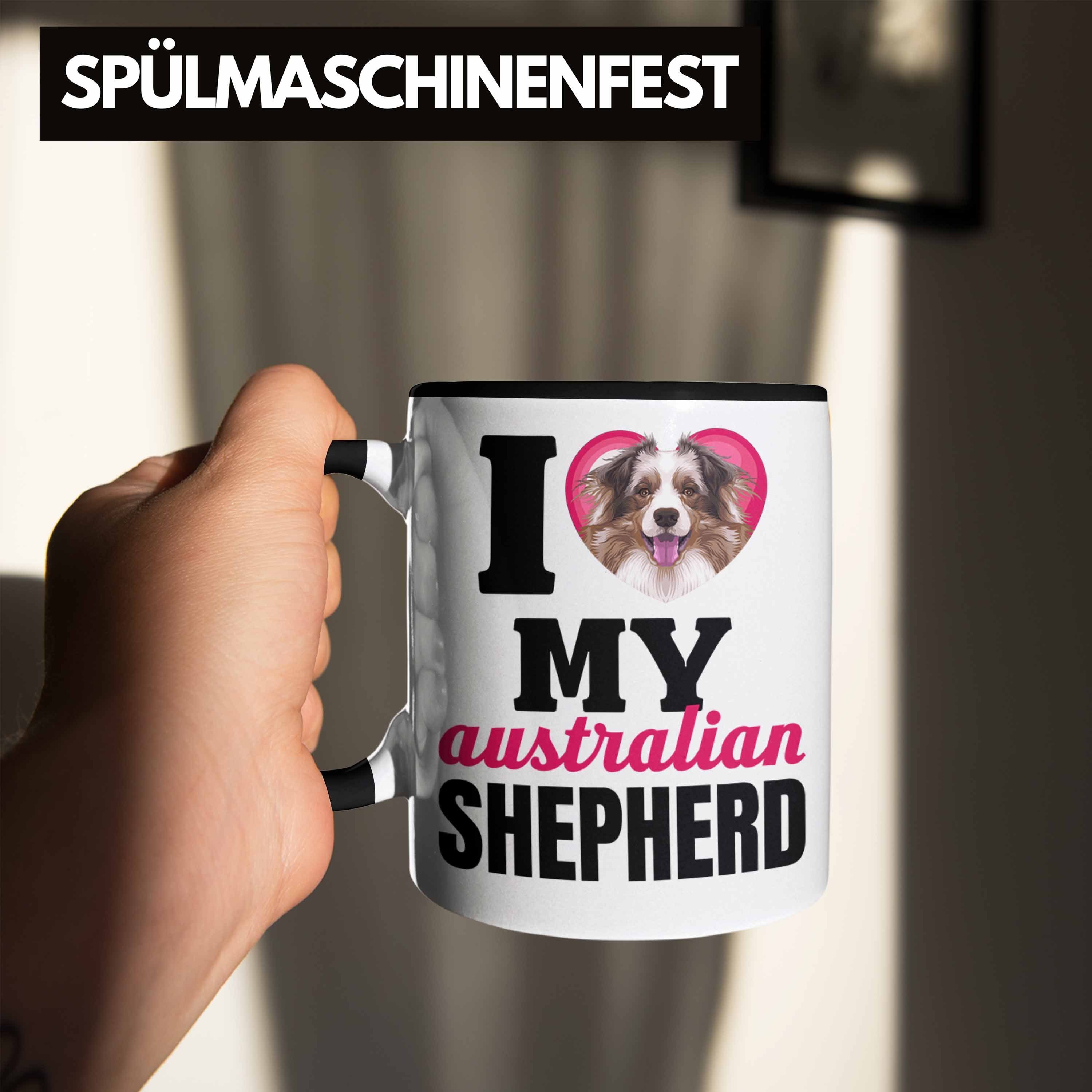 Trendation Tasse Australian Lustiger Shepherd Geschenk Tasse Geschenk Schwarz Spruch Besitzerin