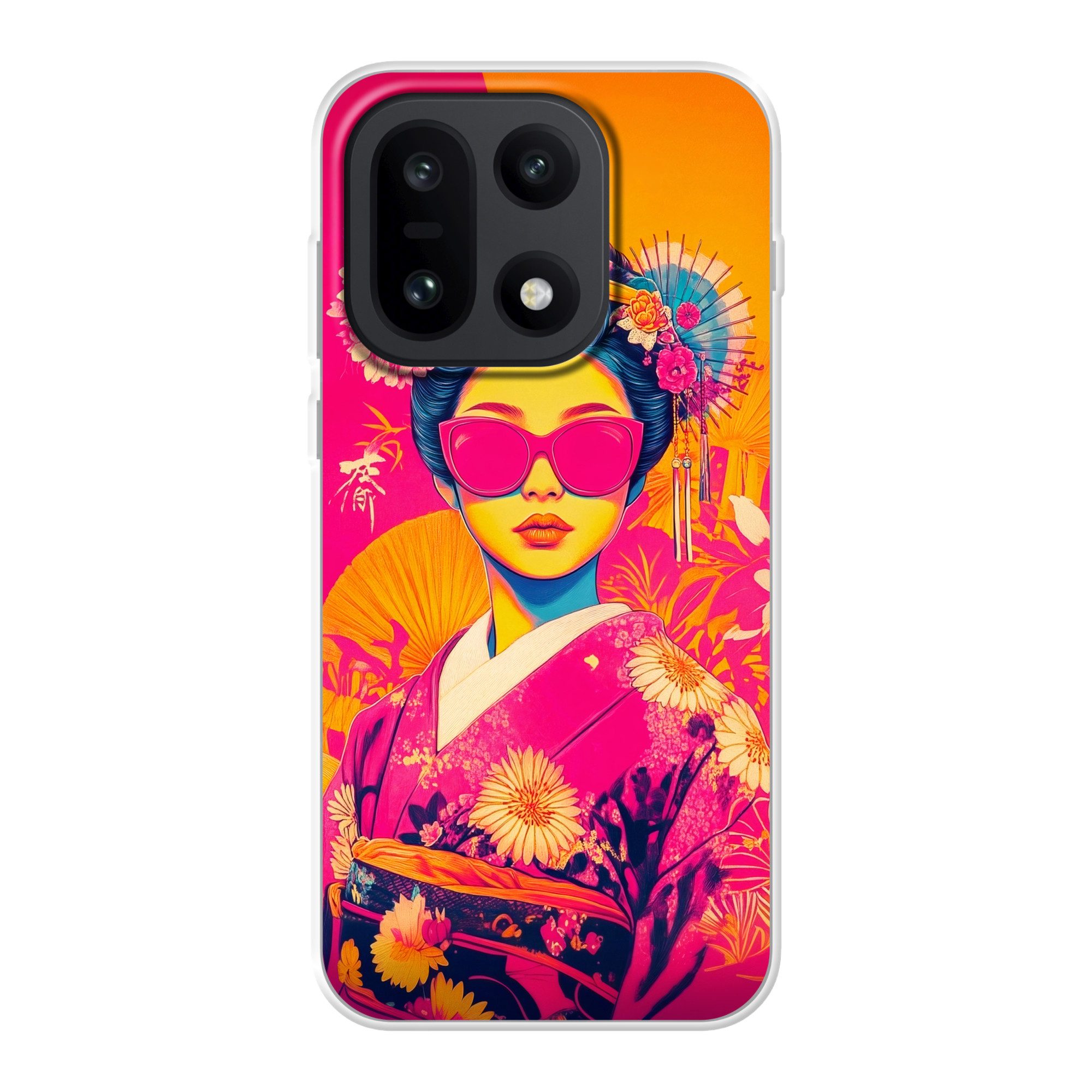 MuchoWow Handyhülle für OnePlus 15 Frau - Sonnenbrille - Abstrakt - Orange, Phone Case, Silikon, Schutzhülle Dünn
