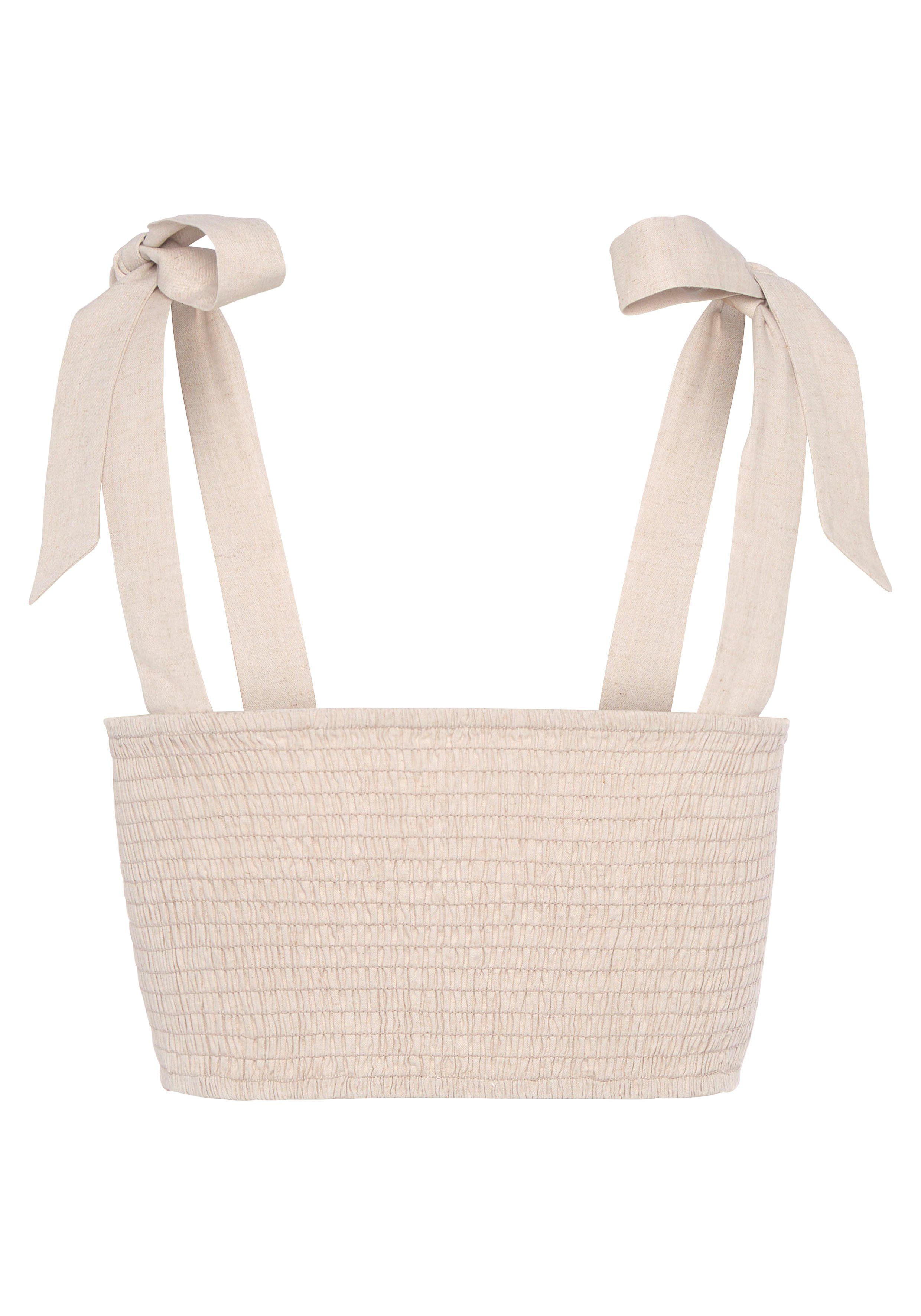 LASCANA Crop-Top aus Leinen-Viskose-Mix