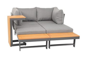 acamp Gartenlounge-Set acamp Loungegruppe Shadow 3tlg. grau mit Tisch 70, (Gartenlounge-Set, 3-tlg)