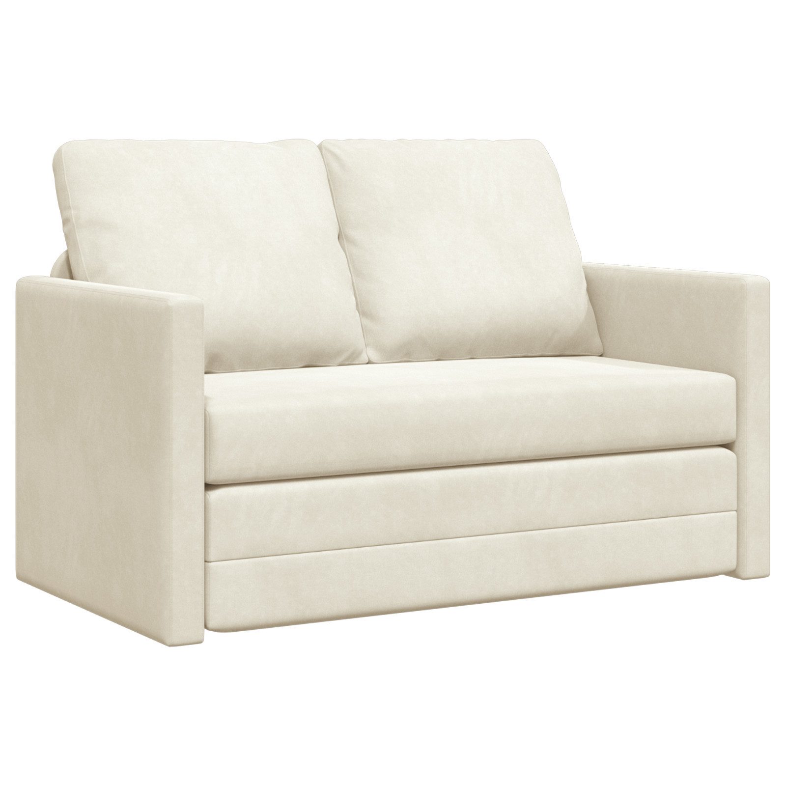 vidaXL Sofa Loveseat 2-Sitzer Creme Stoff, Holz 2-Sitzer Platz für mehrere, günstig online kaufen