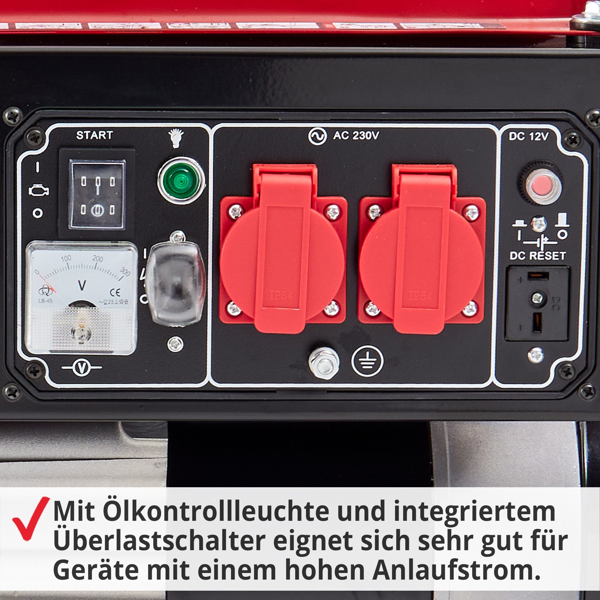 Hecht Stromerzeuger Notstromaggregat Benzin GG 3300W, 3,30 in kW, 7 PS - 5,2 kW - 15 Liter