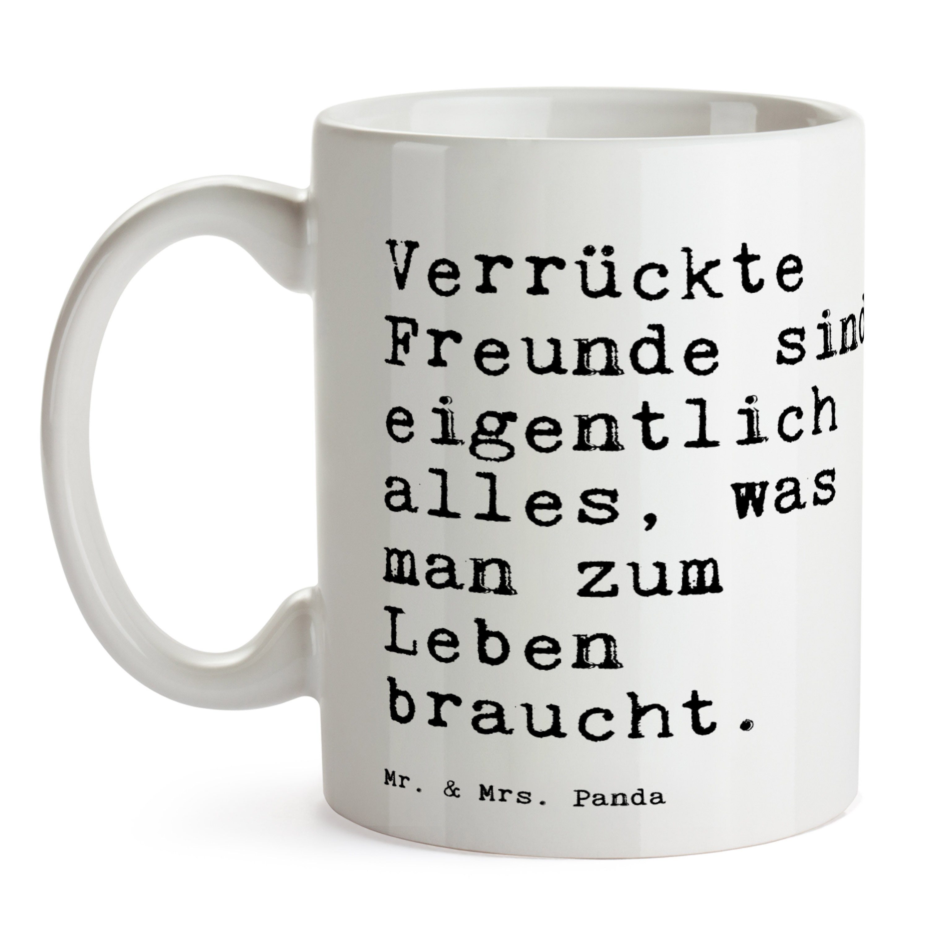 & Weiß Verrückte Mrs. Panda eigentlich... Tasse sind - Geschenk, - Tee, Keramik Freundin, Freunde Mr.