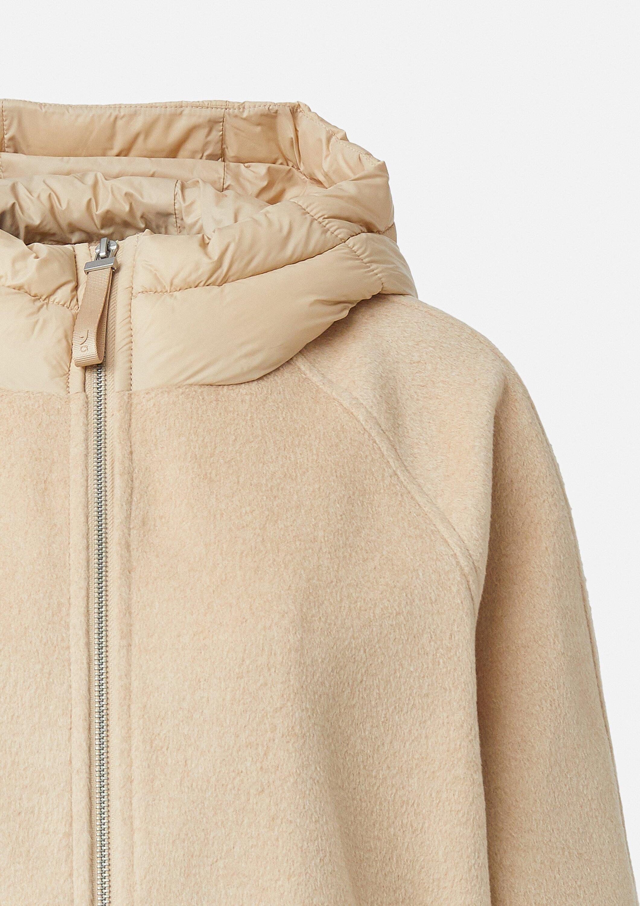 comma Funktionsjacke Outdoor-Jacke Cape-Jacke aus Wollmix mit Stepp-Details