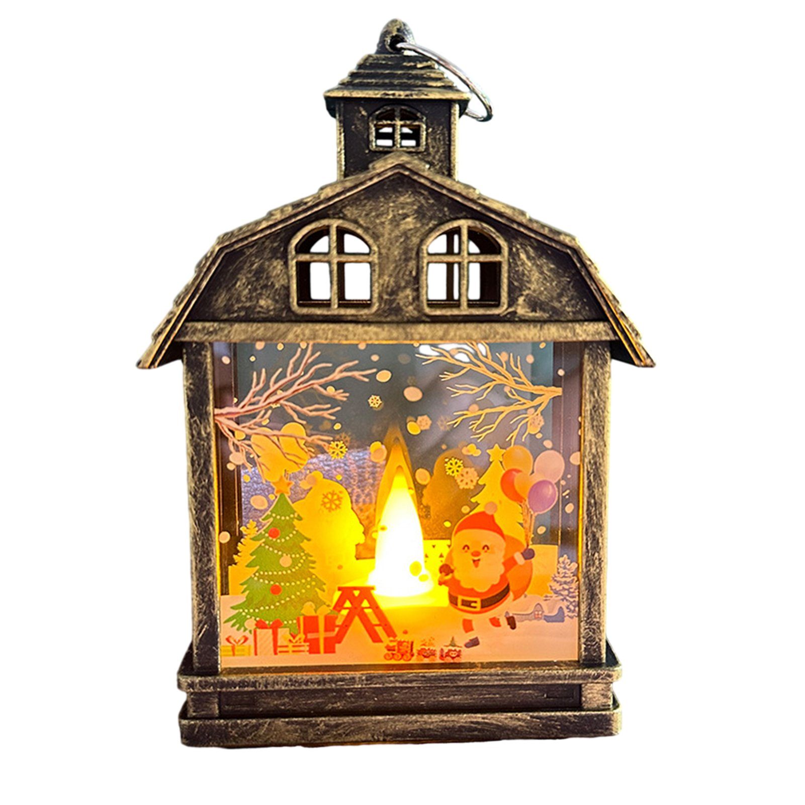 braun Weihnachtsmann, kreative tragbares Schmücken Elch Schneemann Nachtlicht LED Requisiten, Rutaqian Ornament Retro Weihnachtslaternen Fenster Nachtlicht Weihnachtsmann Muster