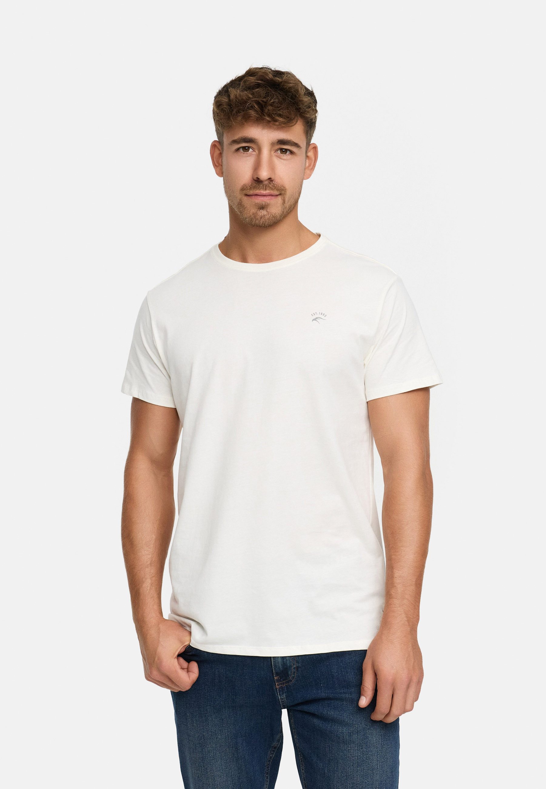 Indicode T-Shirt Herren Kloge Shirt Tee Herrenshirt mit dezentem Label-Deta günstig online kaufen