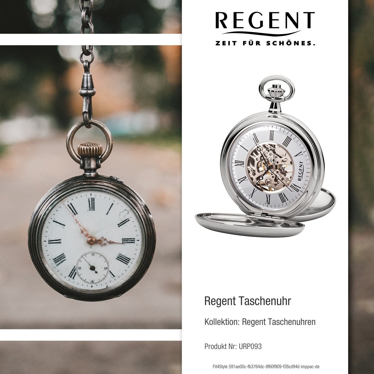 Regent Taschenuhr Regent 50mm), Damen Herrenuhr, groß (ca. Herren Gehäuse, P-93, Taschenuhr rundes extra (Analoguhr), Elegant-Style