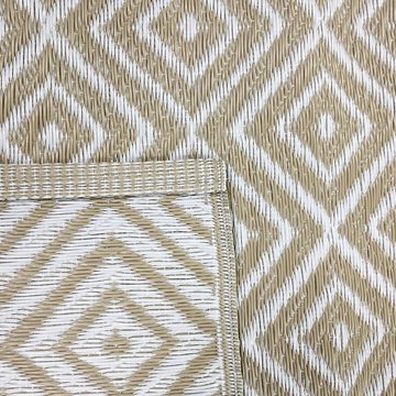 Outdoorteppich Kunststoff Outdoor-Teppich mit Rautenmuster in beige, Teppich-Traum, rechteckig