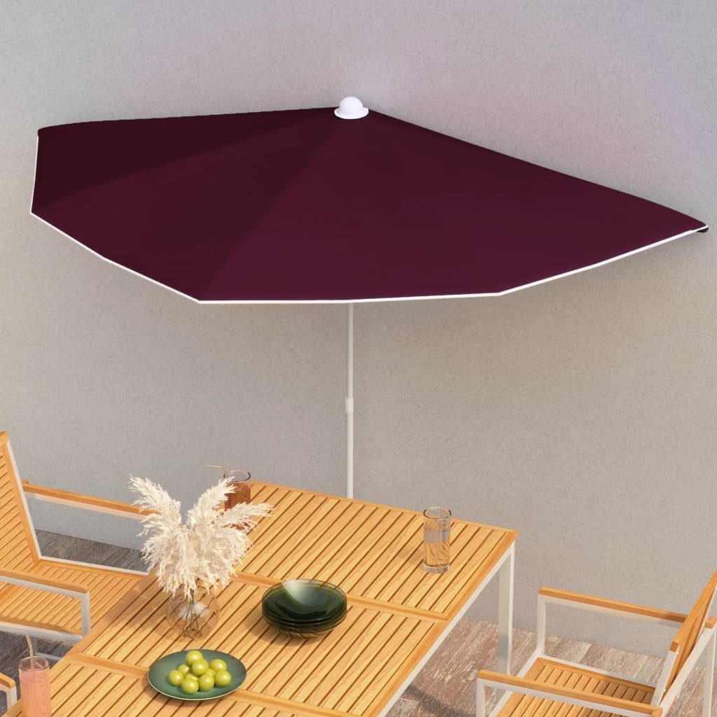 furnicato Sonnenschirm Halb-mit Mast 180x90 cm günstig online kaufen