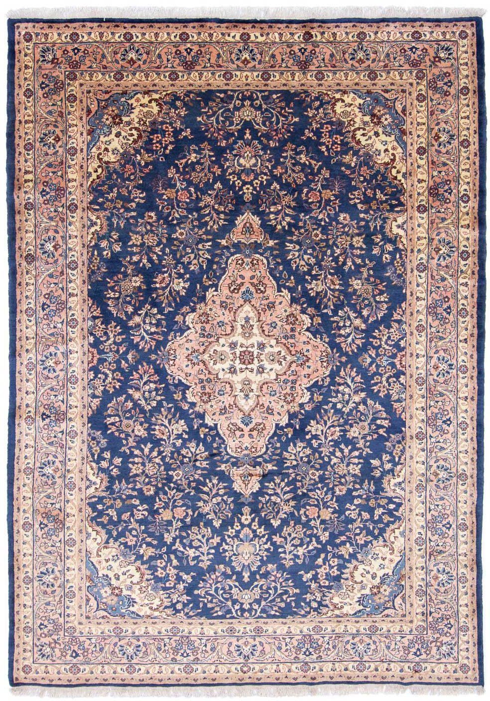 Wollteppich Mehraban Medaillon Blu scuro 297 x 205 cm, morgenland, rechteckig, Höhe: 10 mm, Unikat mit Zertifikat