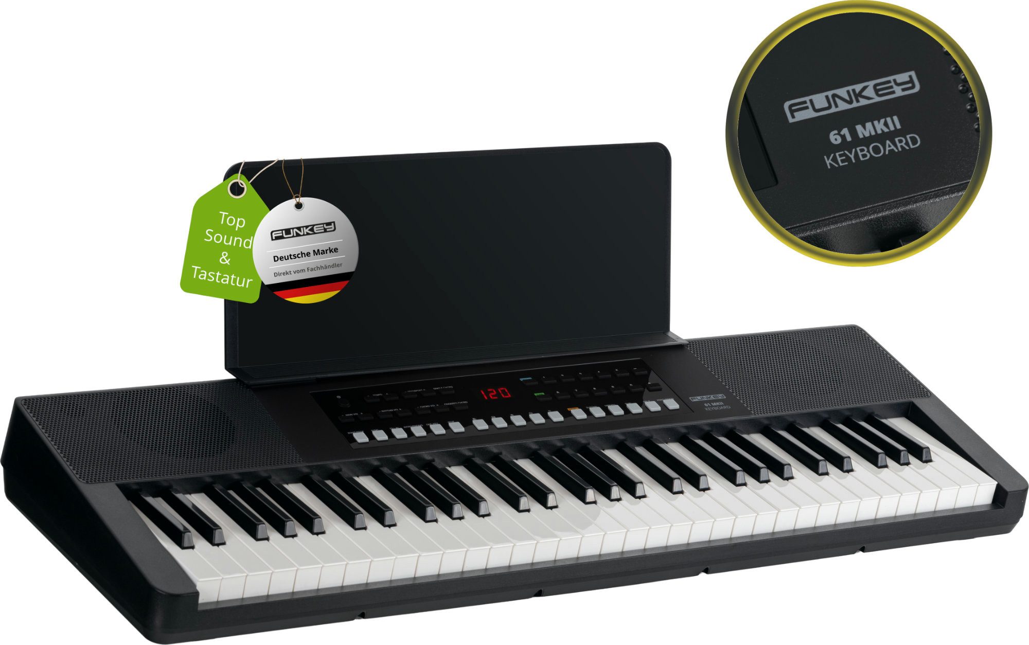 FunKey Home-Keyboard Funkey 61 MKII Keyboard schwarz, mit Begleitautomatik und intelligenter Lernfunktion
