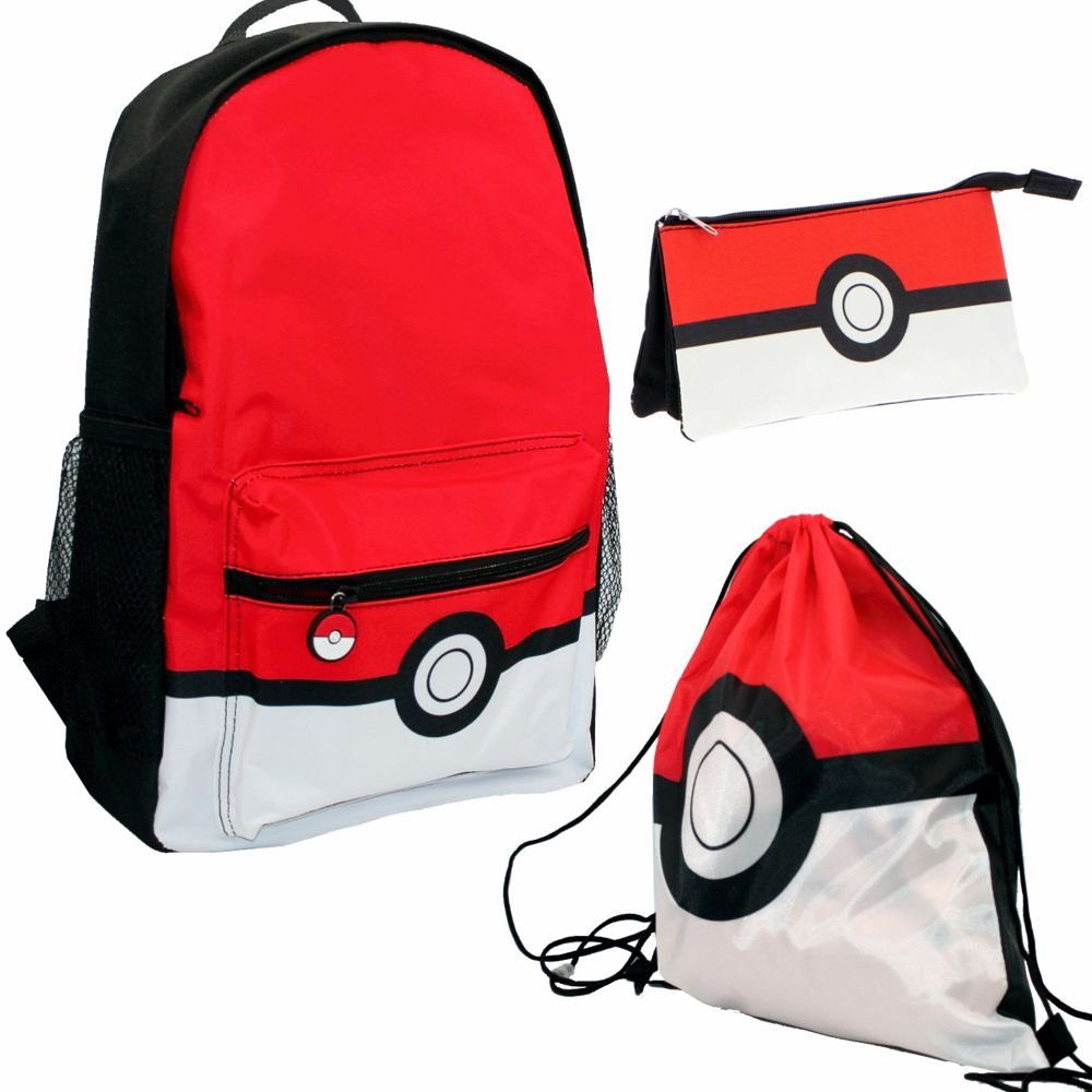 POKÉMON Kinderrucksack Rucksack Set zur Auswahl Pokeball Motiv Pokemon Kinder Tasche