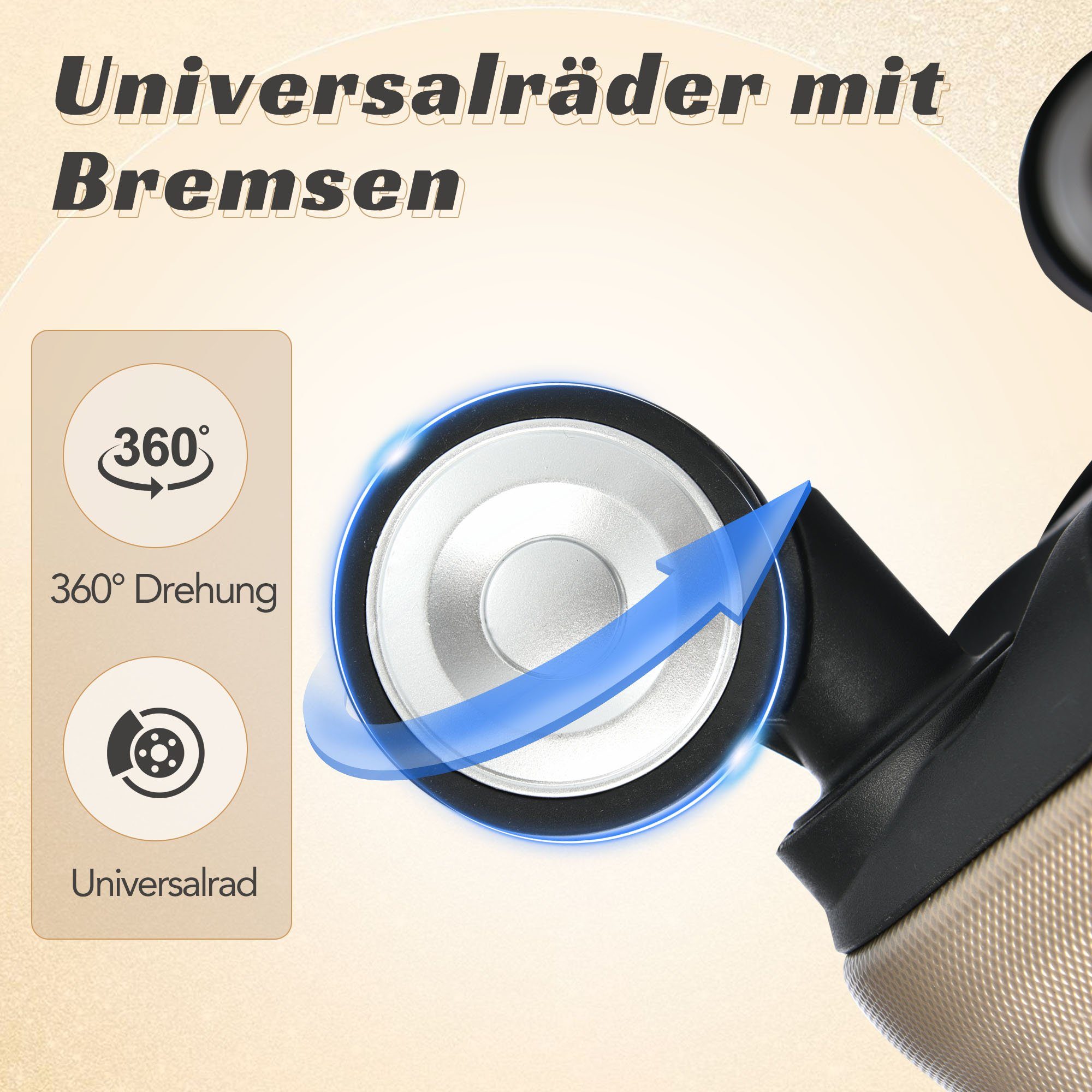 Merax Hartschalen-Trolley aus ABS mit TSA-Zahlenschloss und 4 Doppelrollen, Reisekoffer, Trolleyset, Hartschalenkoffer, 3 Teilig Kofferset