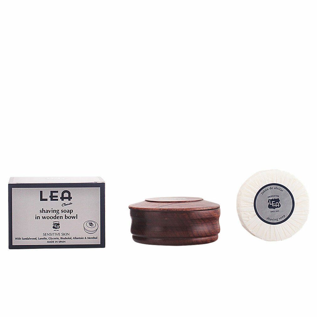 Lea Rasierseife Lea Classic Sensitive Skin Rasierseife in Holzschale 100ml,  Für eine angenehme Rasur