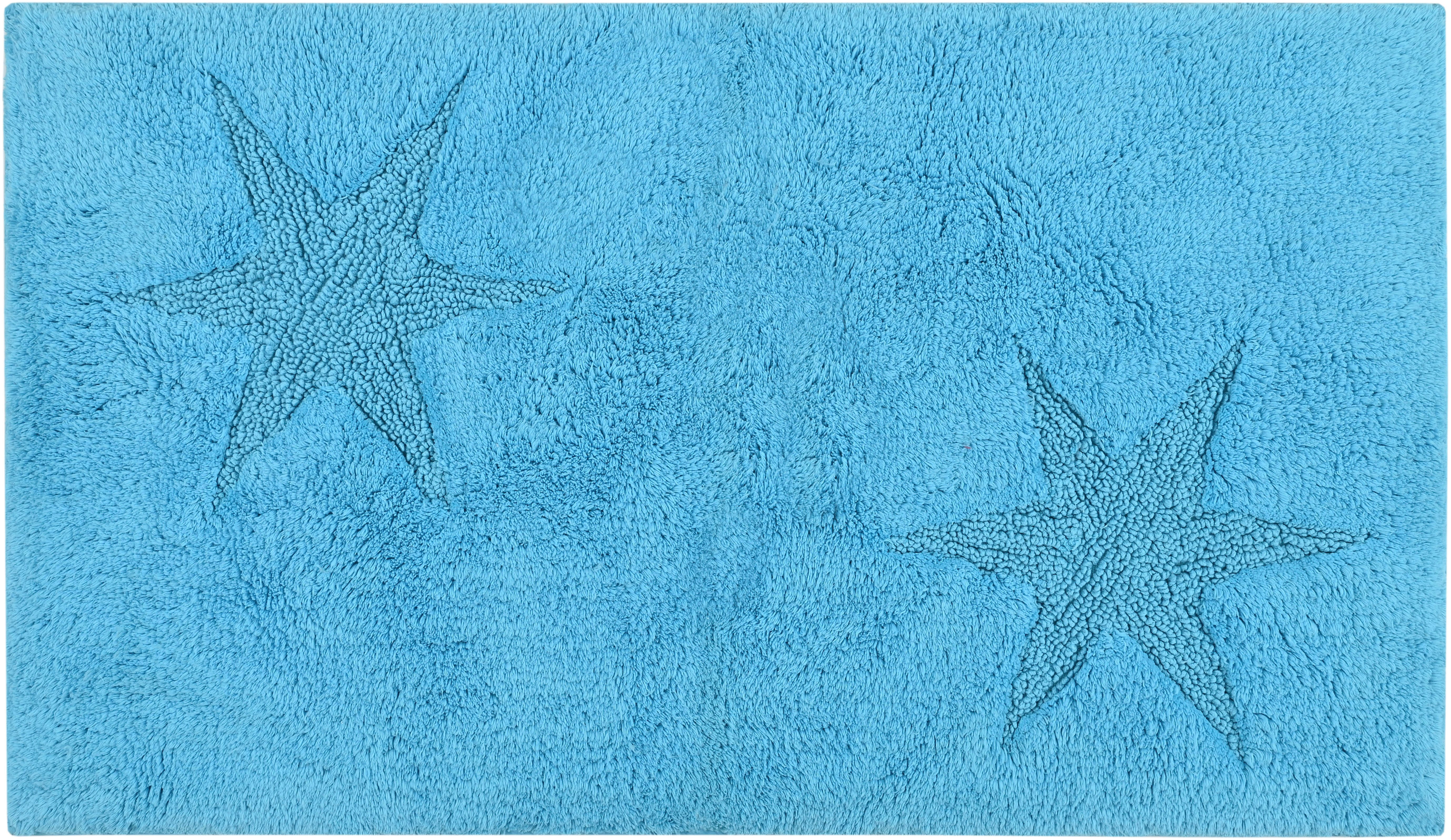 andas Badematte Marie, Höhe 13 mm, rutschhemmend beschichtet, fußbodenheizungsgeeignet, strapazierfähig, Baumwolle, halbrund, Badteppich, Stern Motiv, Hoch-Tief-Struktur, auch als Set