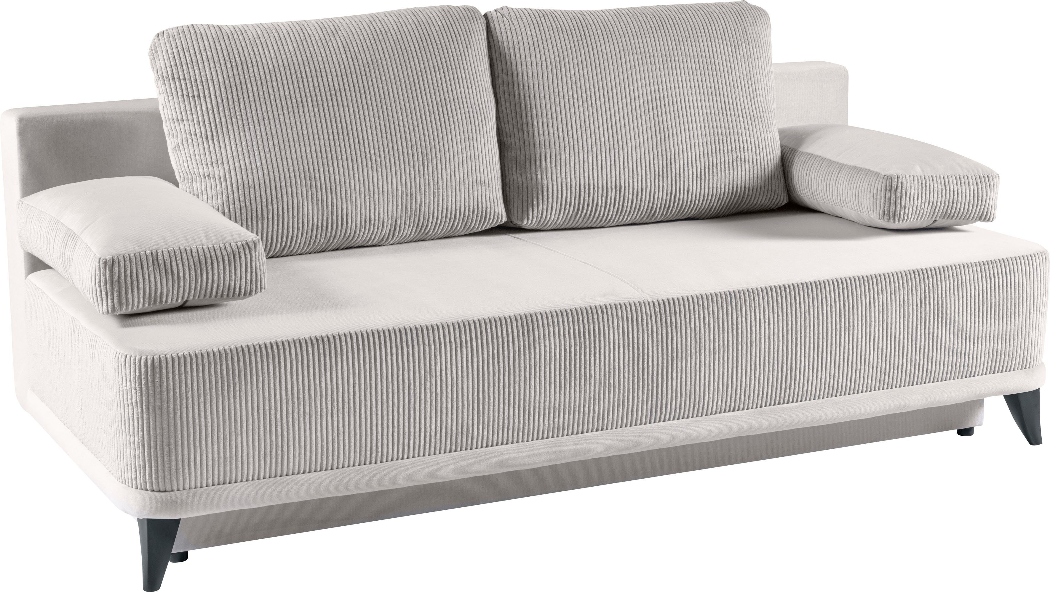 WERK2 Schlafsofa Rosso, 2-Sitzer Bettkasten Sand Sofa Federkern mit | | Schlafcouch & und Sand Sand
