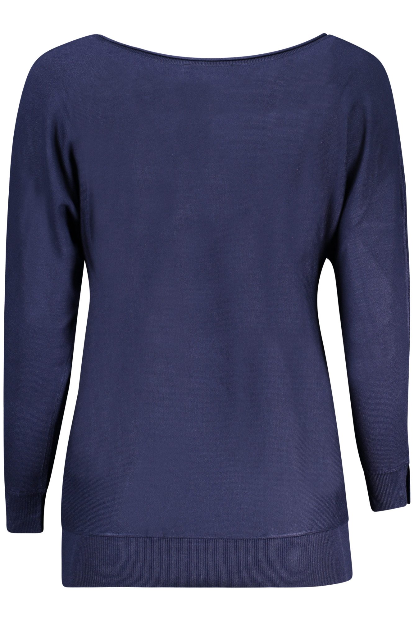 GUESS JEANS Strickpullover Eleganter Damenpullover Blau mit Stickerei und Logo - Langarm, weiter