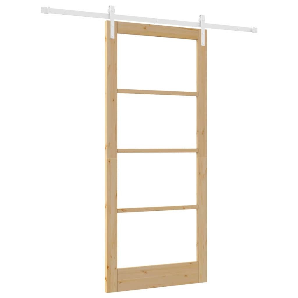 vidaXL Haustür Schiebetür ORKDAL Natur 93 x 211 cm Massivholz Kiefer und Glas (1-St)