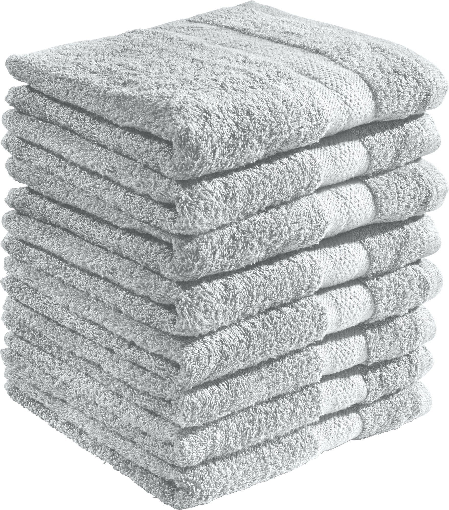 REDBEST Duschtuch Duschtuch "Chicago" 8er-Pack, Frottier (8-St), Walk-Frottier Uni silber | Badetücher