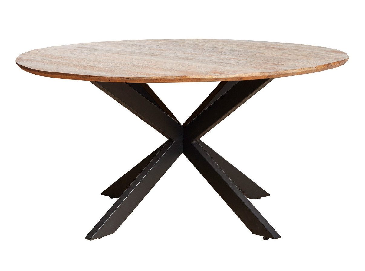 BENEDO MÖBEL Esstisch Aloy Natur Runder Mangoholztisch mit 3 cm Platte günstig online kaufen