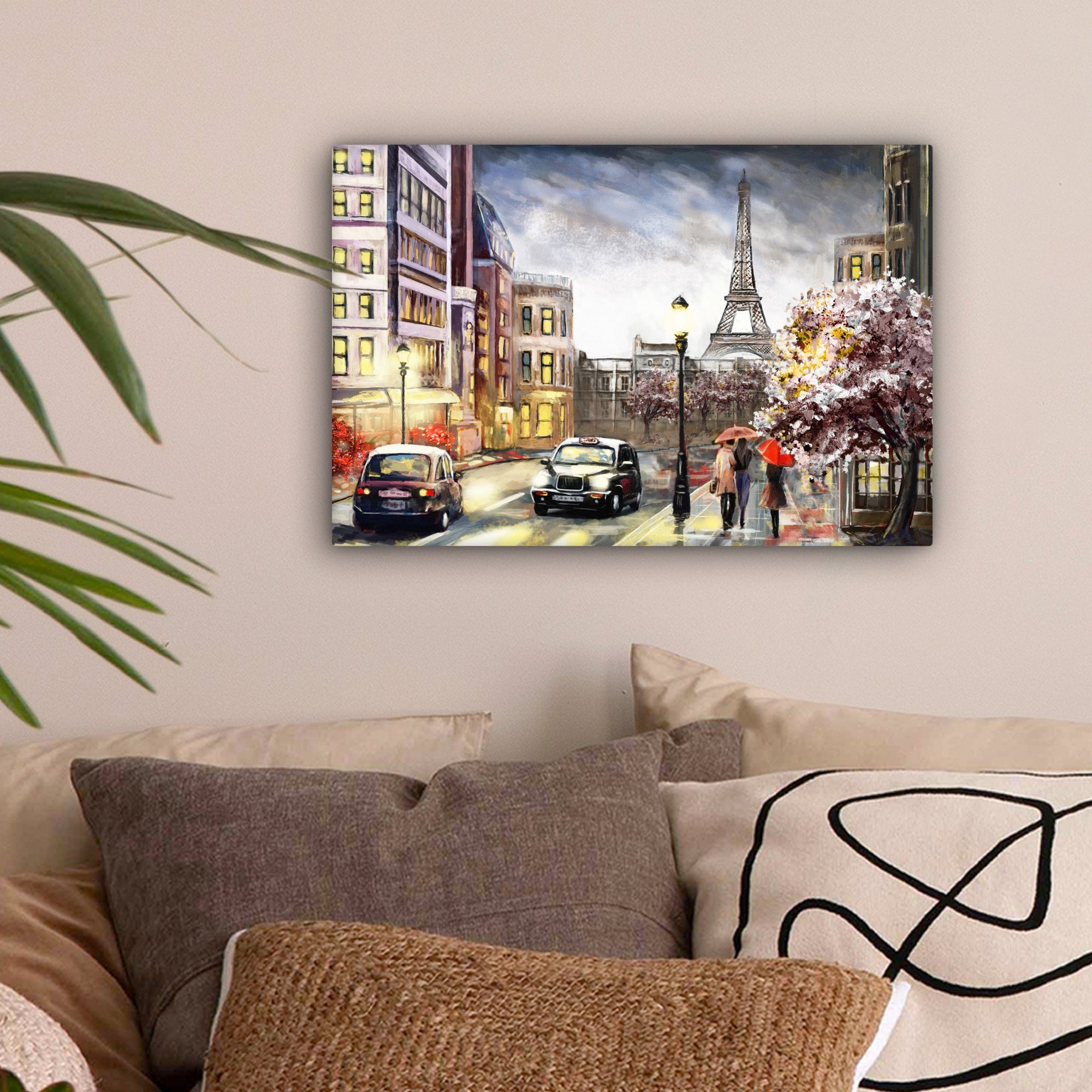 OneMillionCanvasses® Leinwandbild Kunstdrucke - Paris - Frankreich - Öl, Fo günstig online kaufen