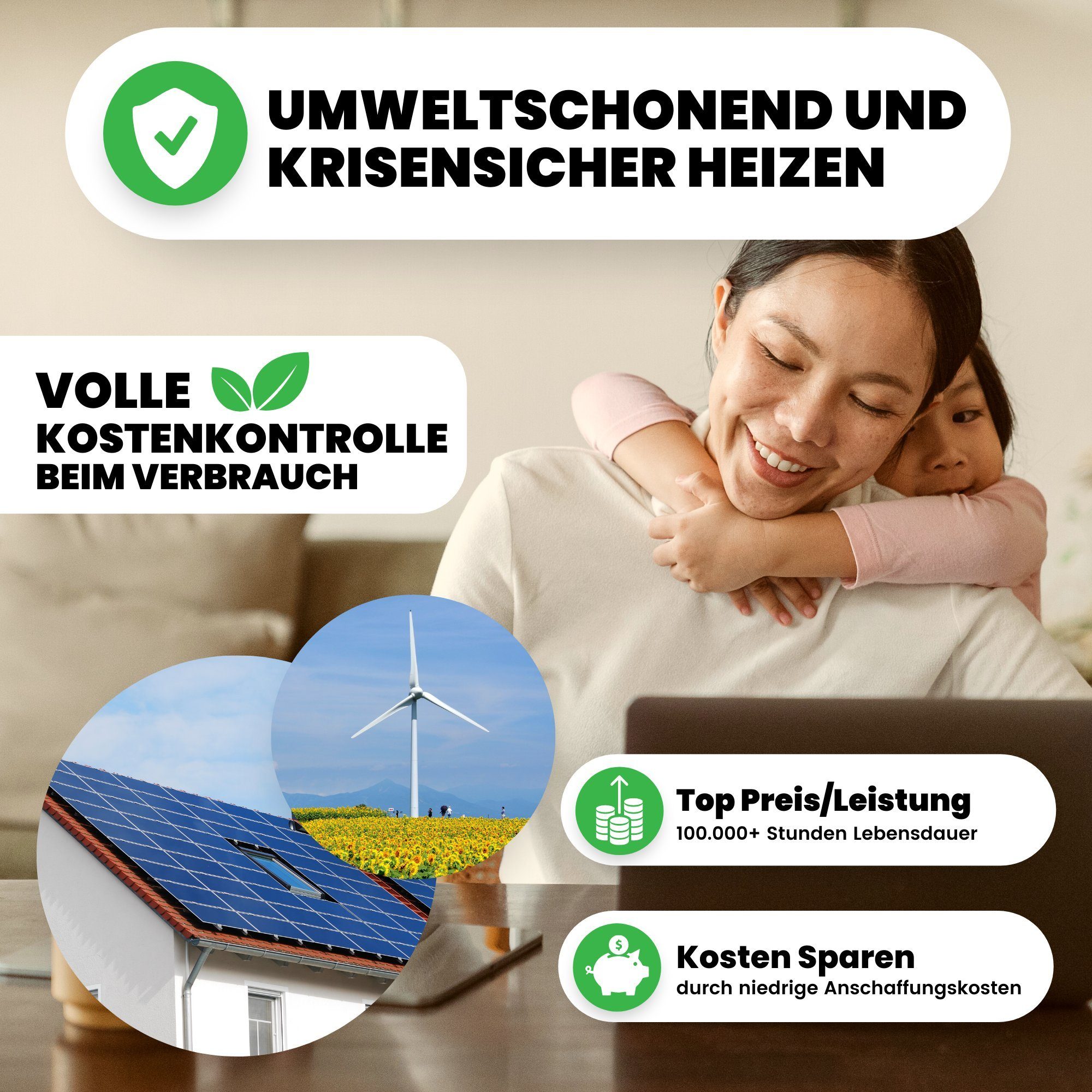 Bringer Infrarotheizung Standgerät, 300-1200 Watt, inkl. Standfüße, 5 Jahre Garantie, TÜV