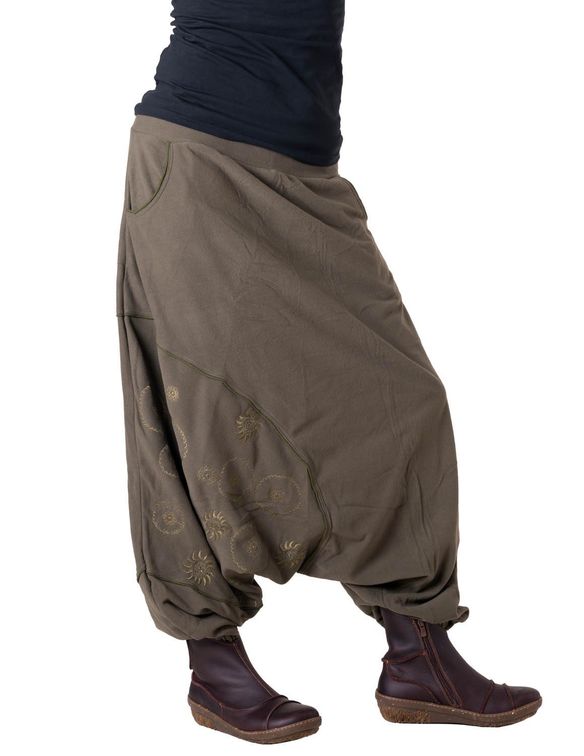 Vishes Fleecehose Warme Thermo Haremshose aus Fleece - bestickt Pumphose, P günstig online kaufen