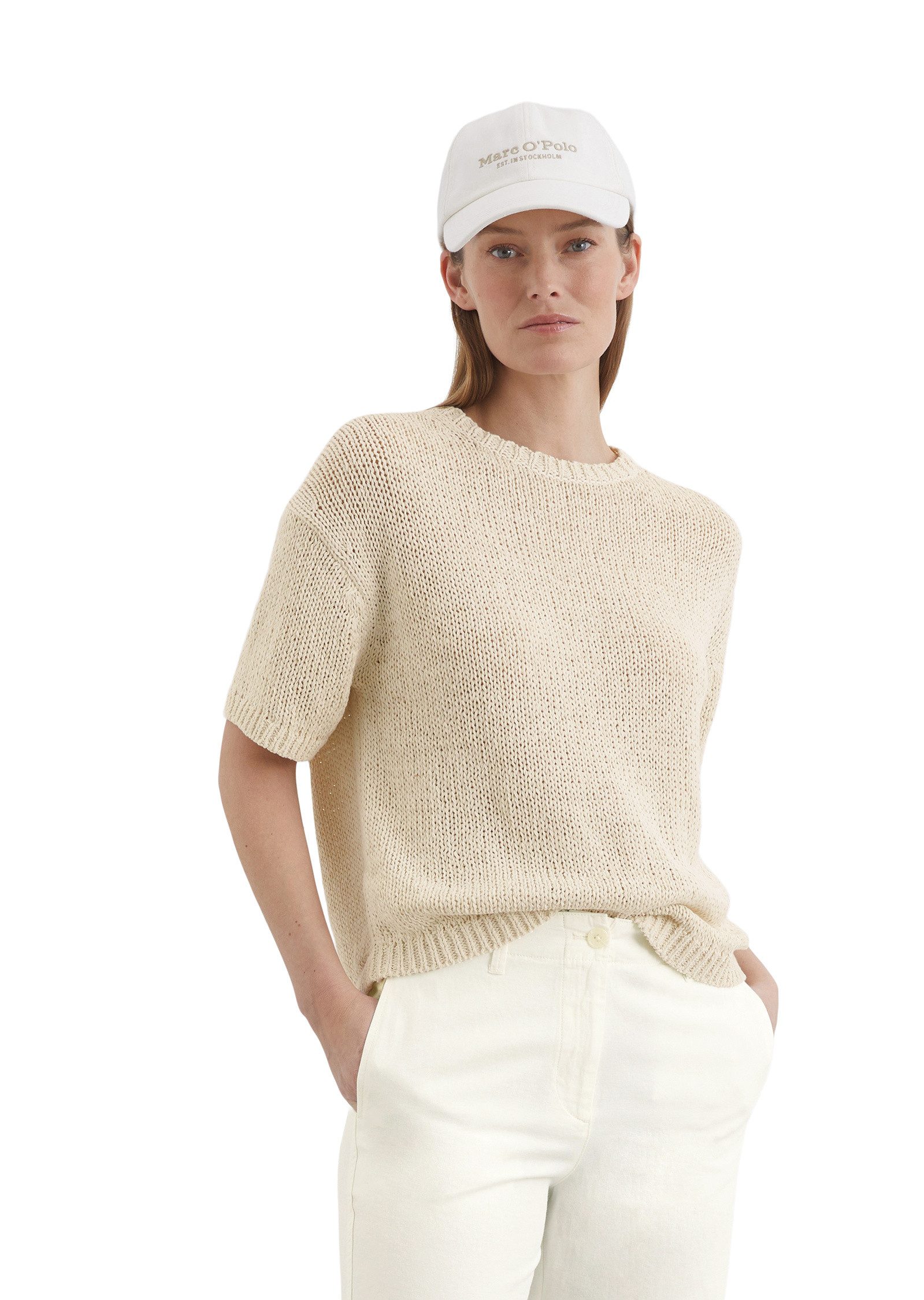 Rundhalspullover aus Organic Cotton-Mix
