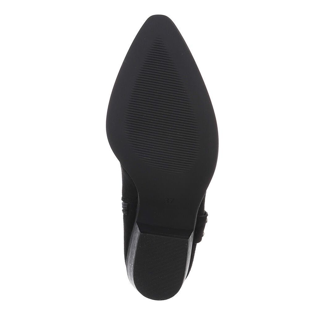 Ital-Design Damen Cowboyboots Western Westernstiefelette (88577399) Blockabsatz Stiefeletten in Schwarz