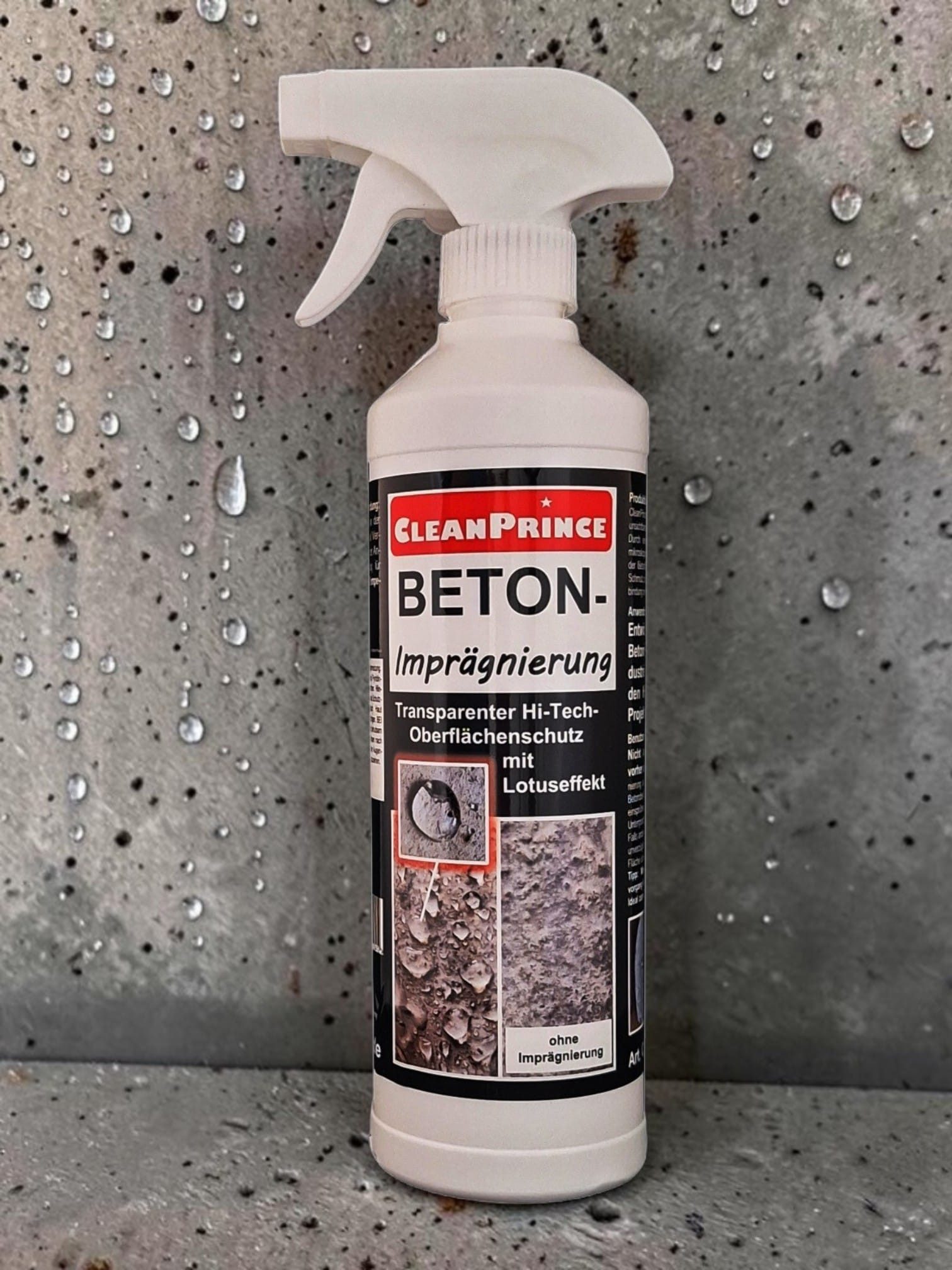CleanPrince Beton-Imprägnierung Betonimprägniermittel CP870100 Imprägnierspray, Schutzschild gegen Feuchtigkeit