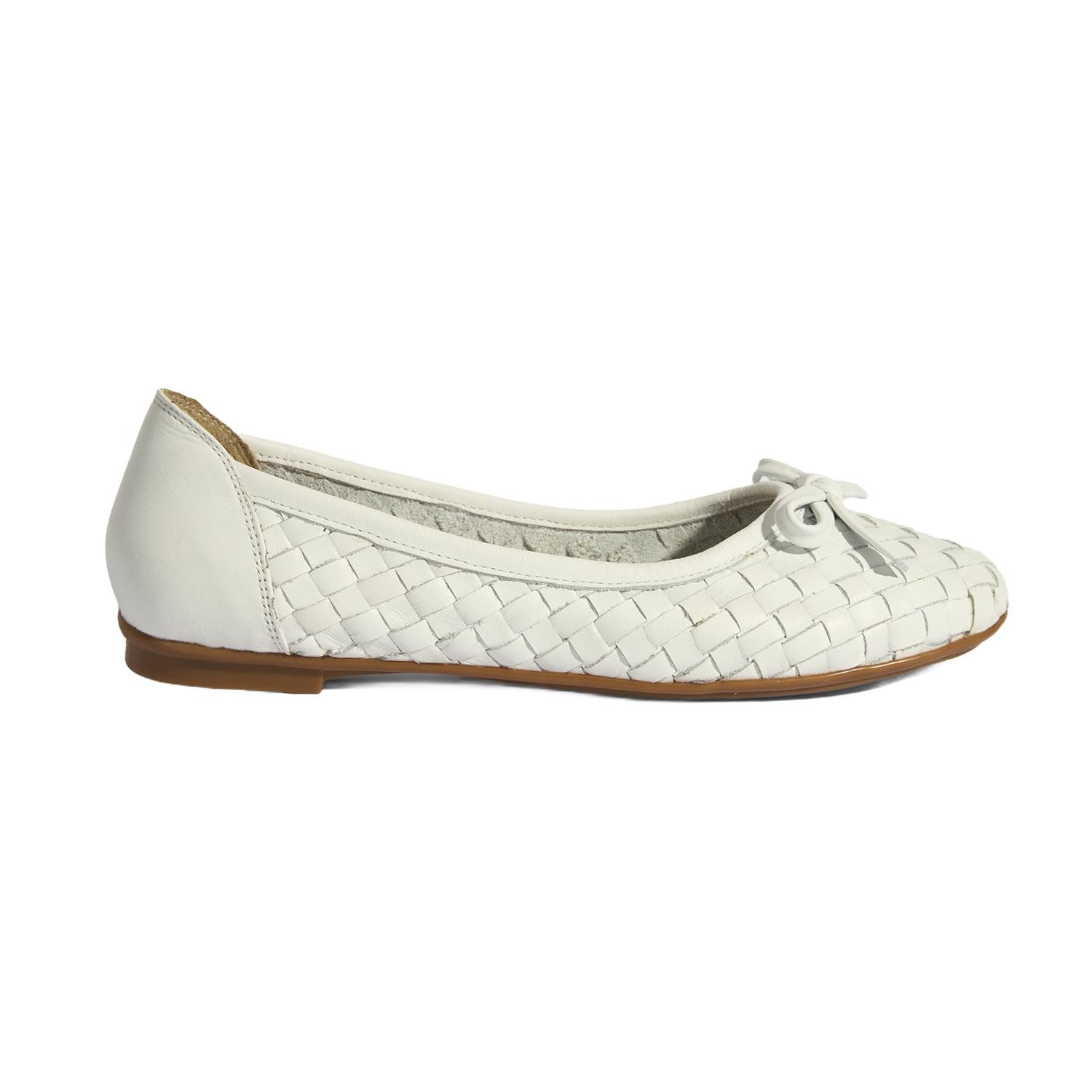 Desa Damen-Ballerinas aus Leder – Flacher Absatz, ohne Verschluss Ballerina