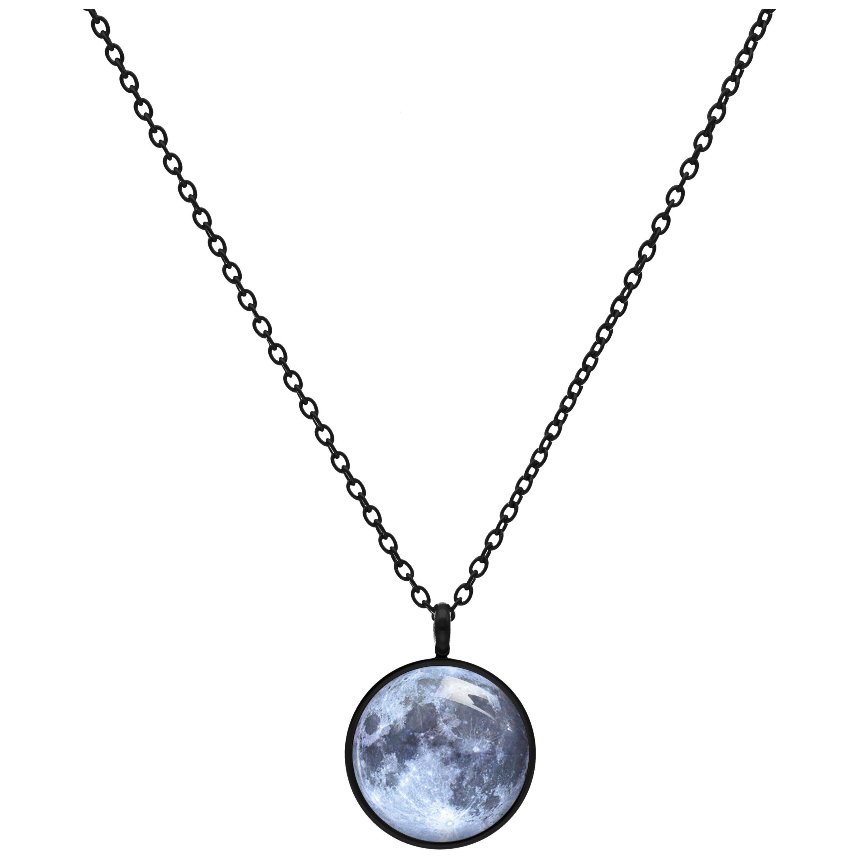Kette mit Anhänger Moon Kette - Schwarz